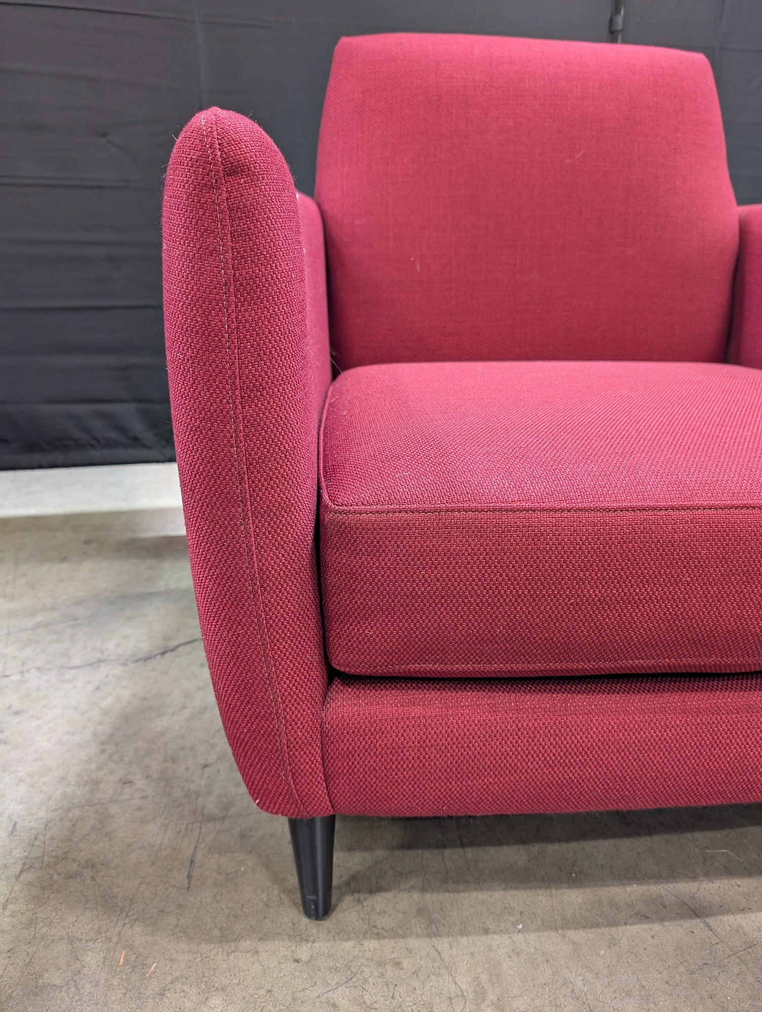 CB2 Modern Deep Red Upholstered Armchair