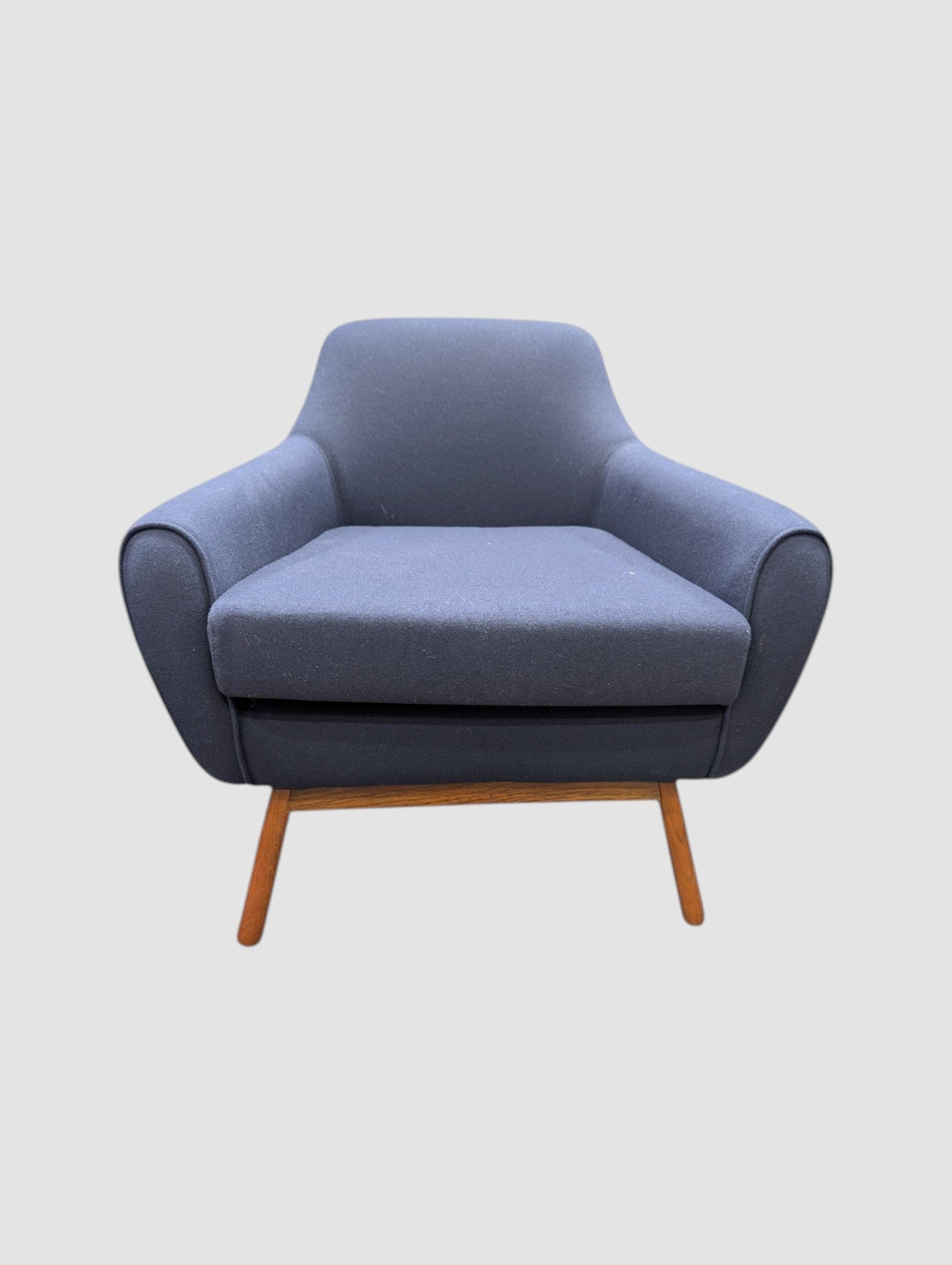 Mid-Century Modern Navy Blue Accent Chair