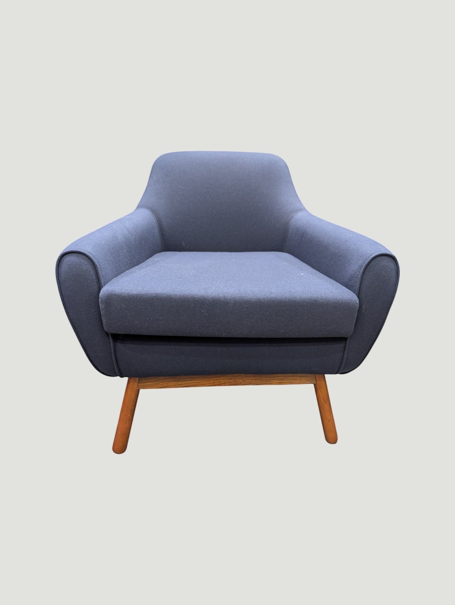 Mid-Century Modern Navy Blue Accent Chair