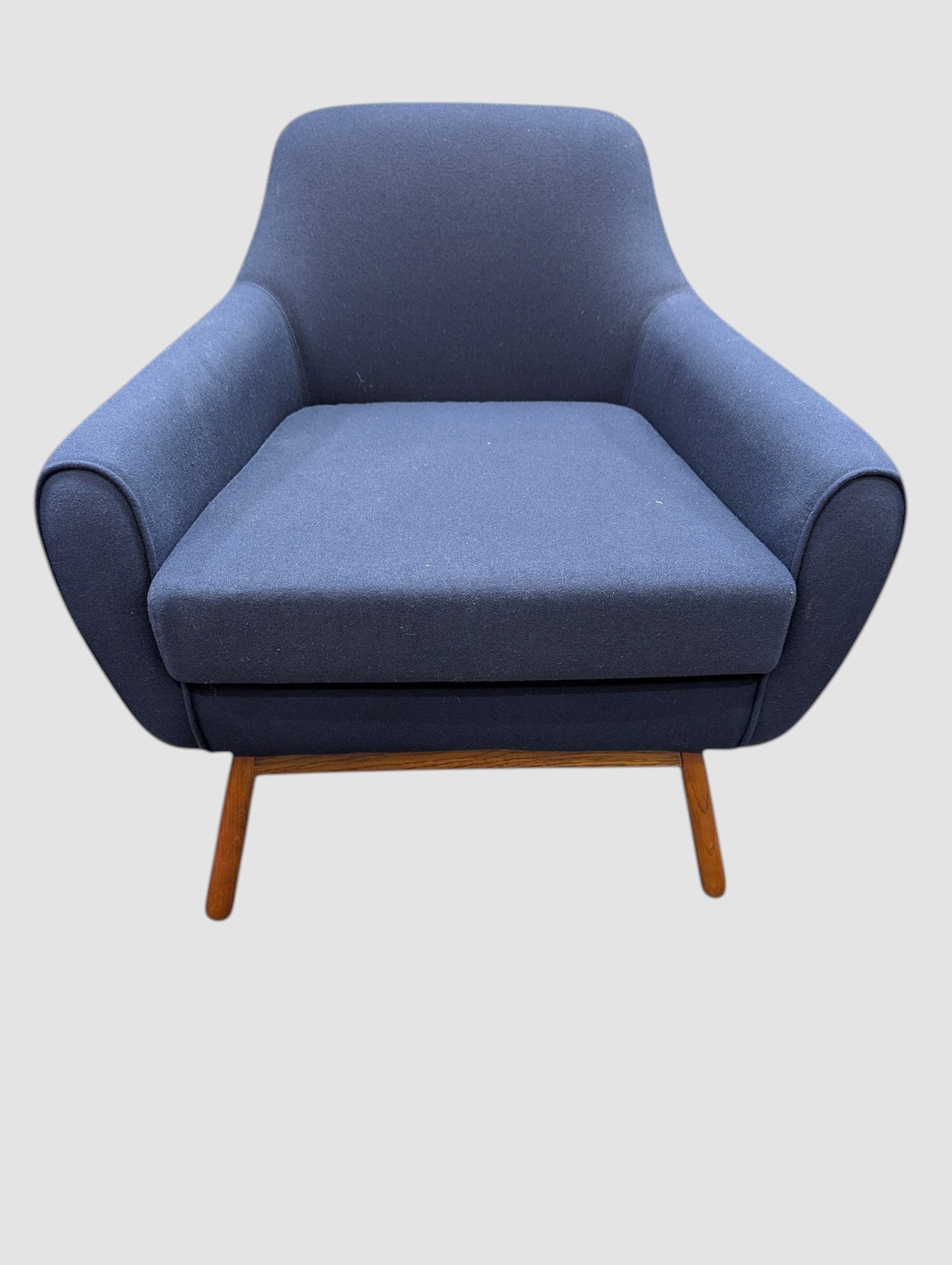Mid-Century Modern Navy Blue Accent Chair