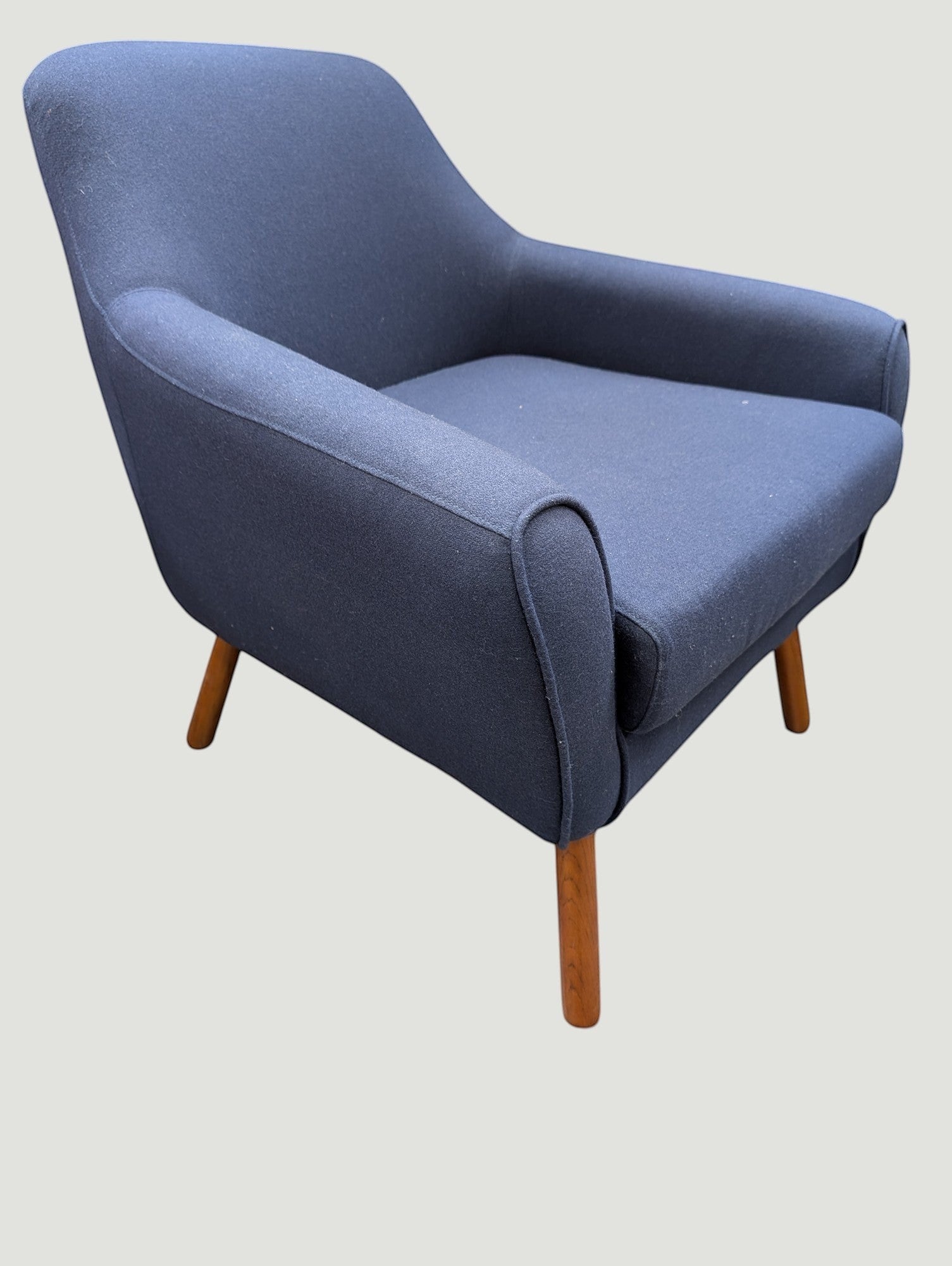 Mid-Century Modern Navy Blue Accent Chair