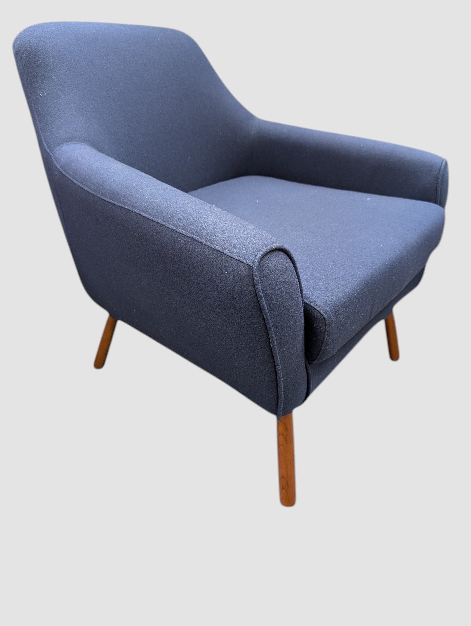 Mid-Century Modern Navy Blue Accent Chair