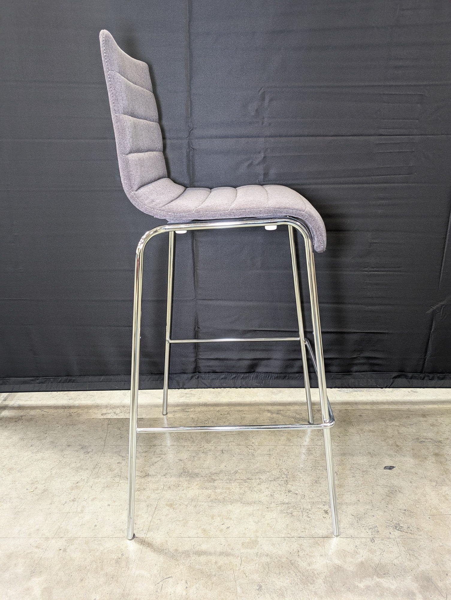 Blu Dot Contemporary Gray Fabric Bar Stool