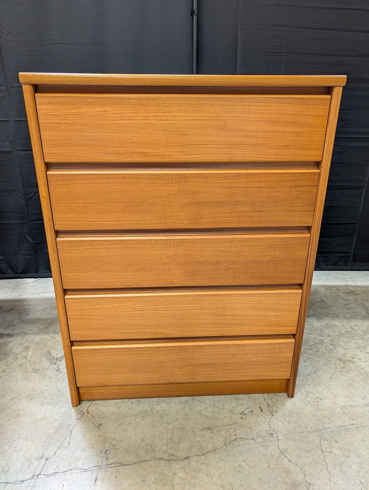 Contemporary Wood Five-Drawer Dresser
