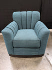 Michael Weiss Vanguard Furniture Teal Geometric Channel Tufted Armchair