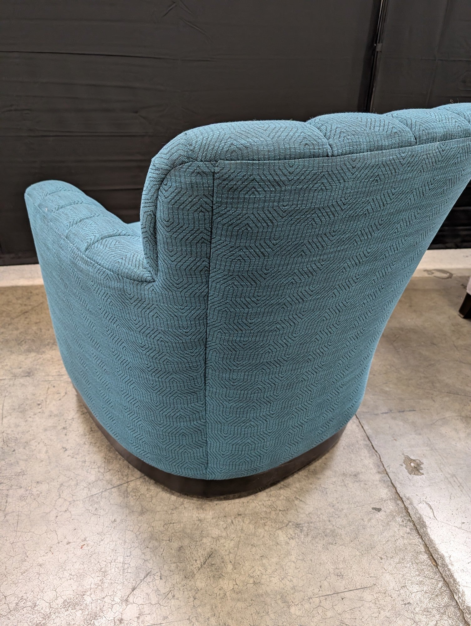 Michael Weiss Vanguard Furniture Teal Geometric Channel Tufted Armchair