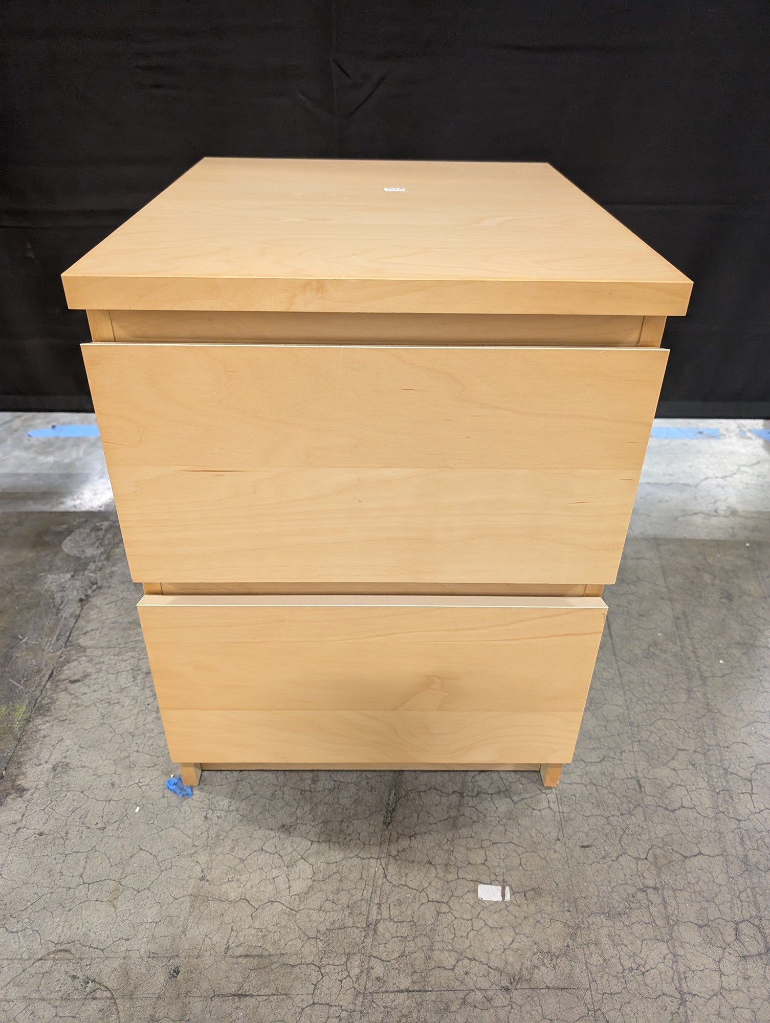 Modern Blonde Wood Two-Drawer Storage Chest