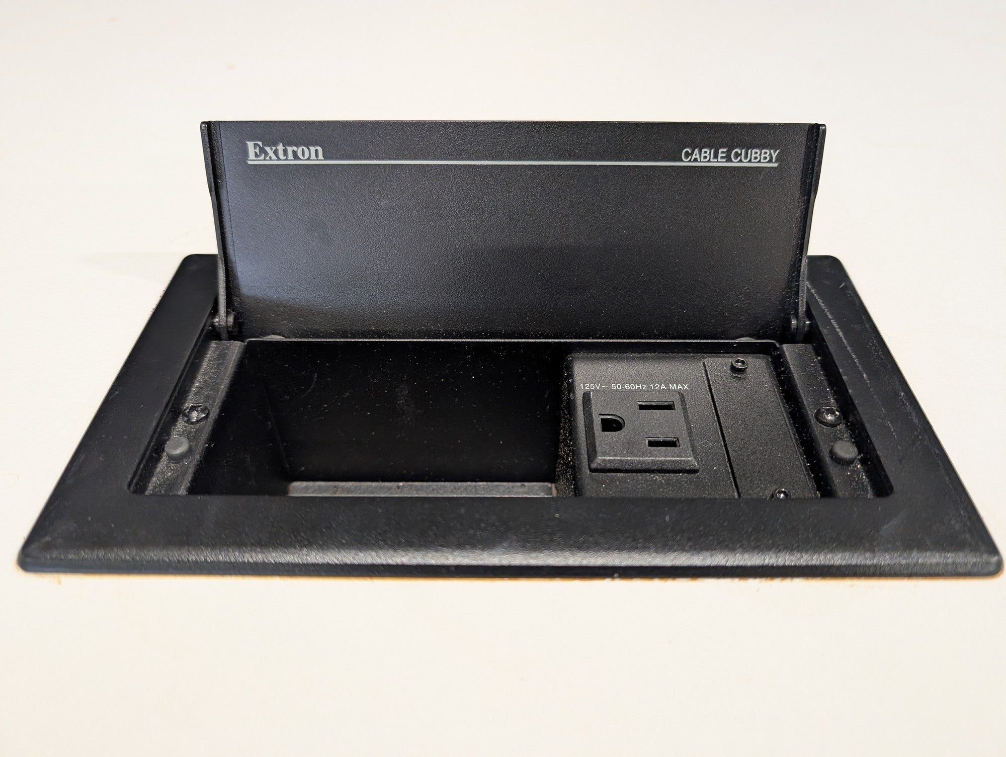 Modern White Conference Table with Integrated Extron Power Module