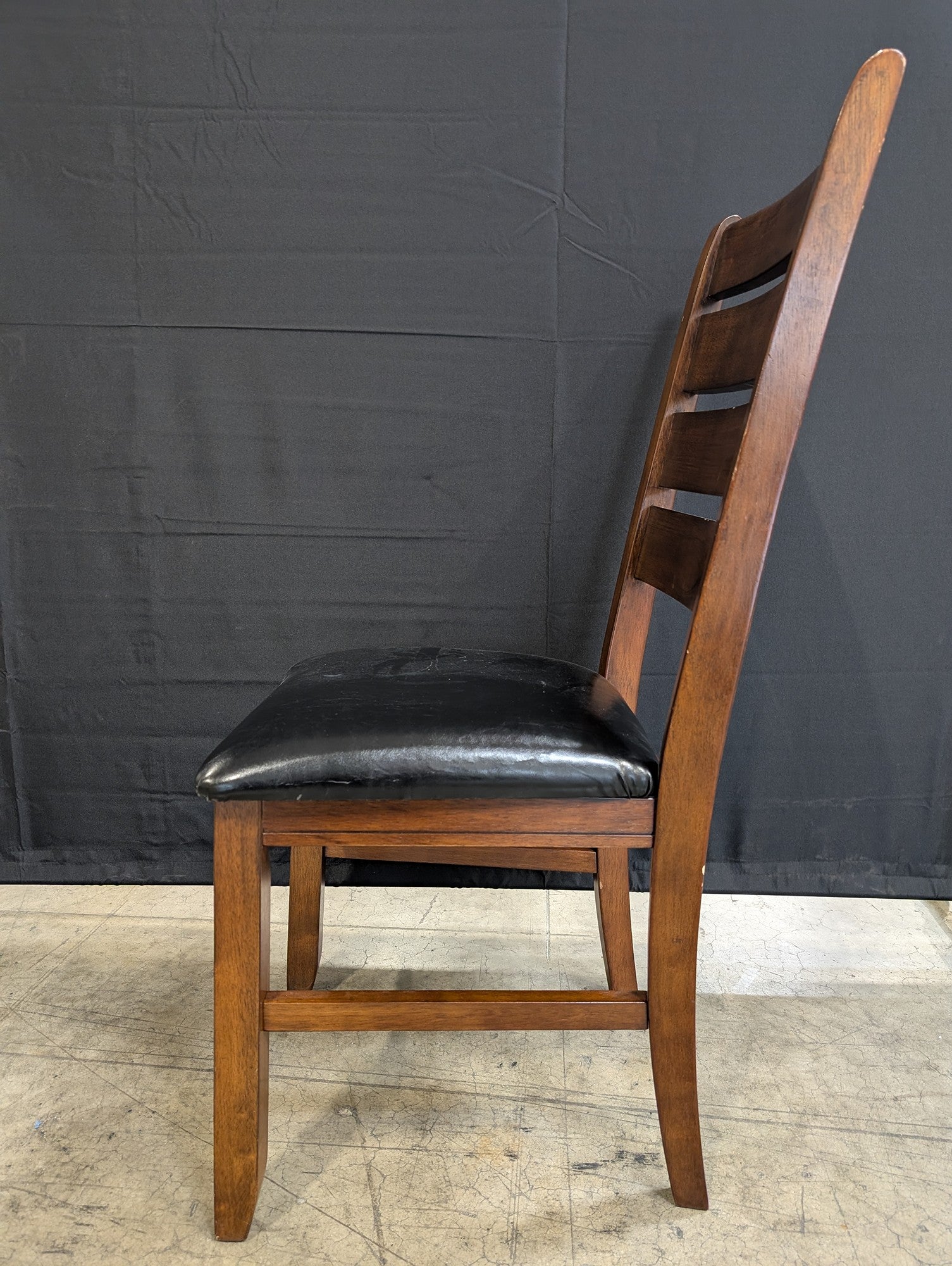 Sturdy Ladder Back Dining Chair with Upholstered Seat