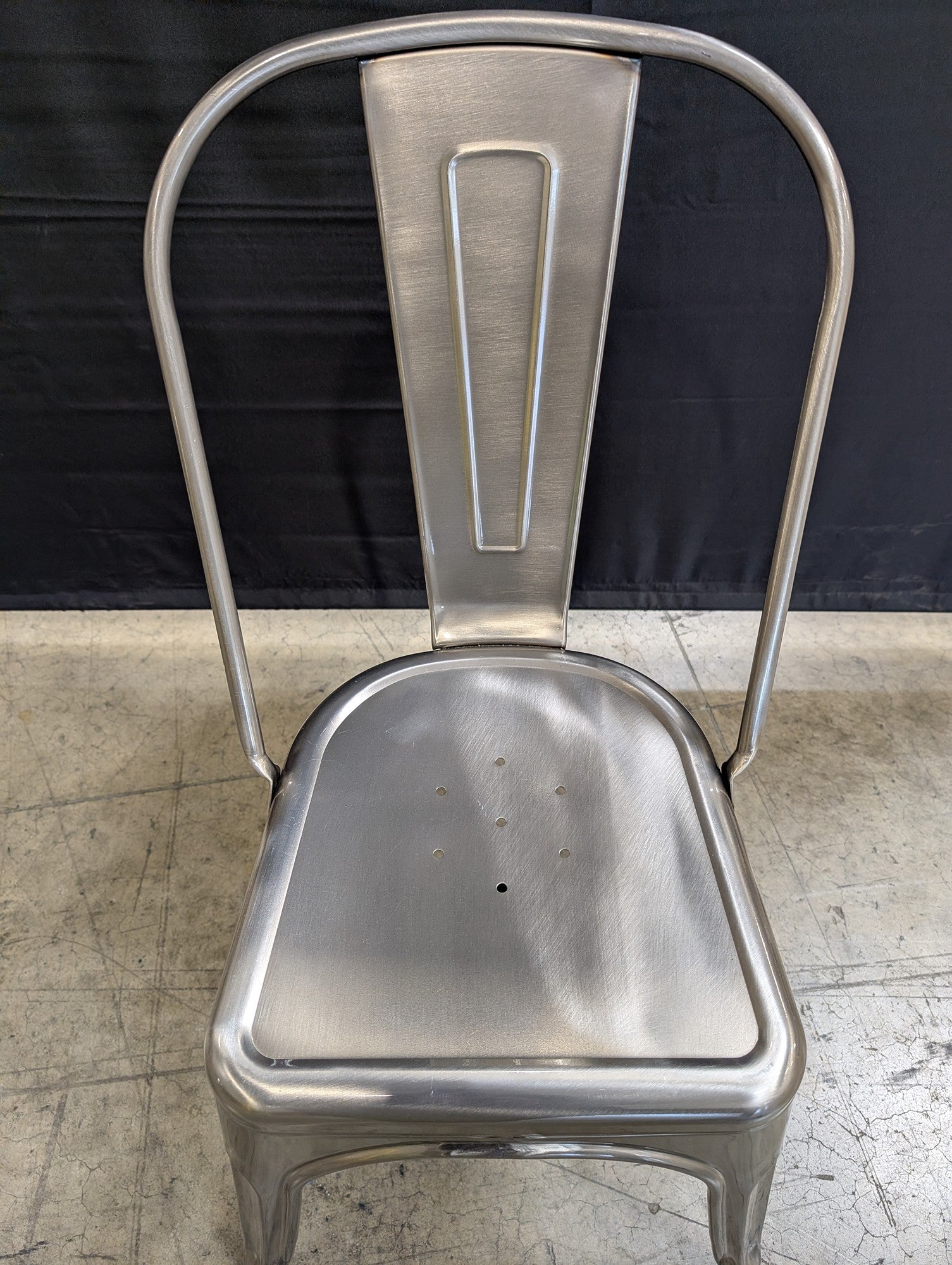 Industrial Style Brushed Metal Side Chair