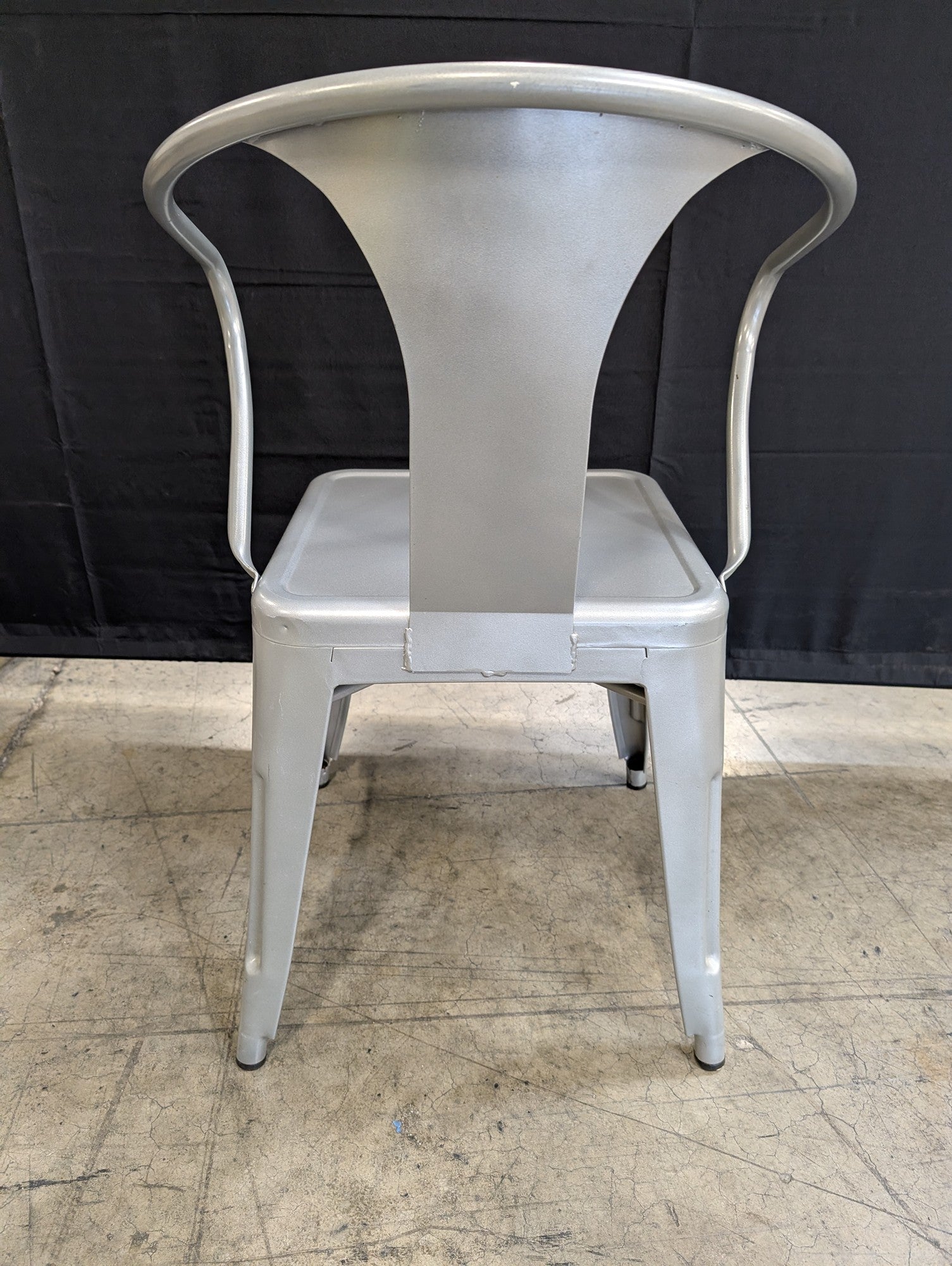 Dimensions Industrial Silver Metal Armchair