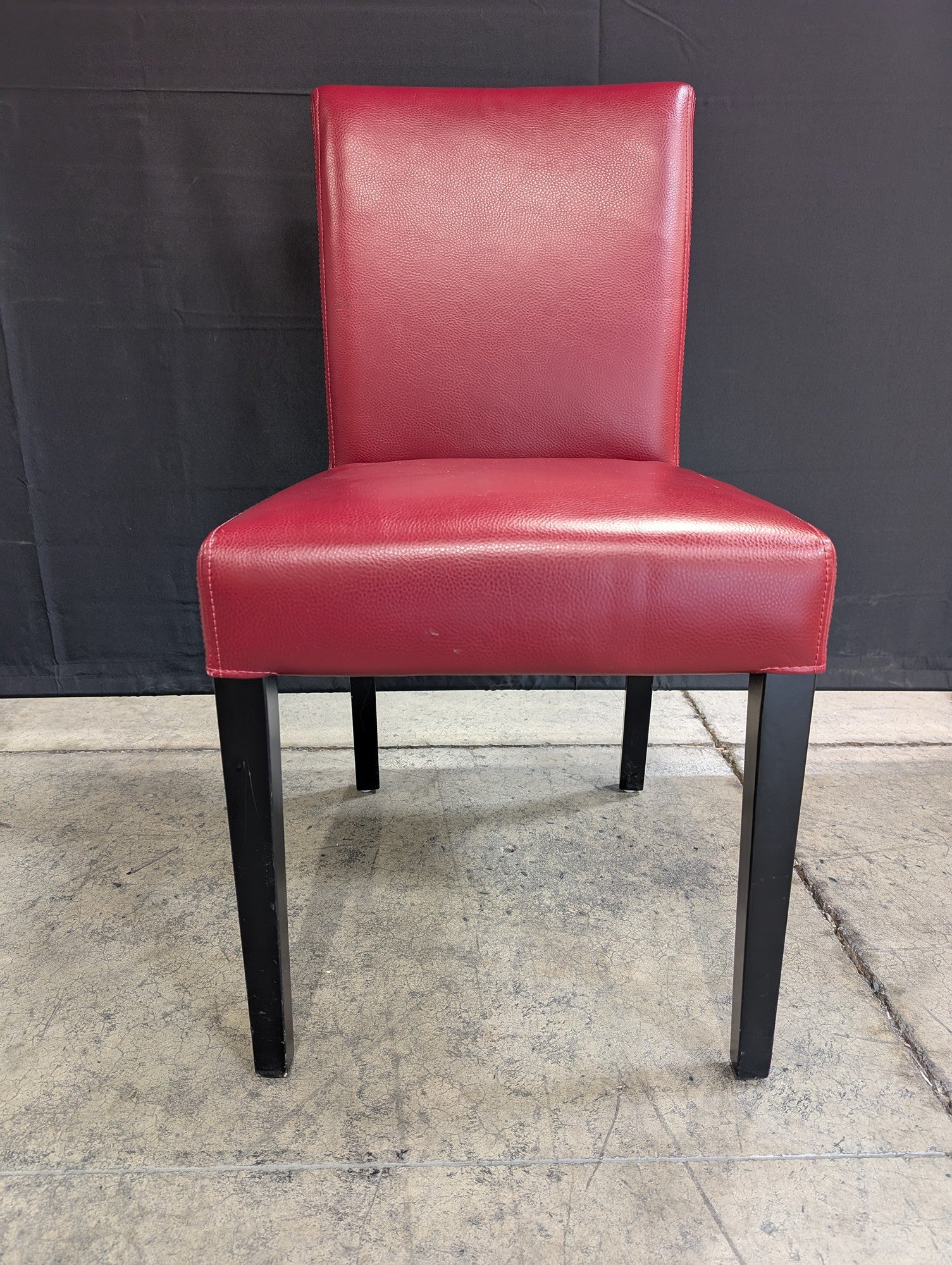 Crate and Barrel Modern Burgundy Upholstered Dining Chair