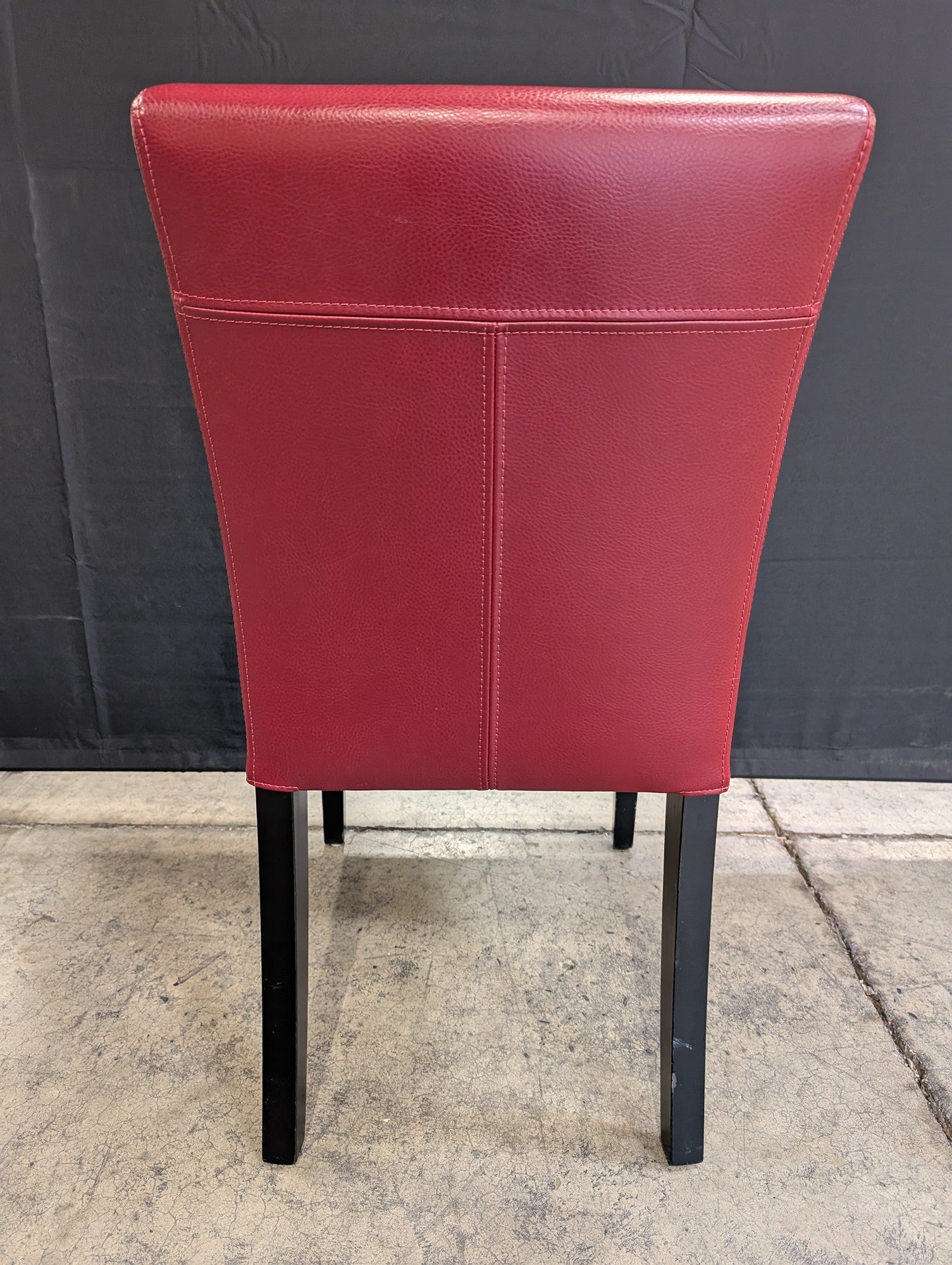 Crate and Barrel Modern Burgundy Upholstered Dining Chair