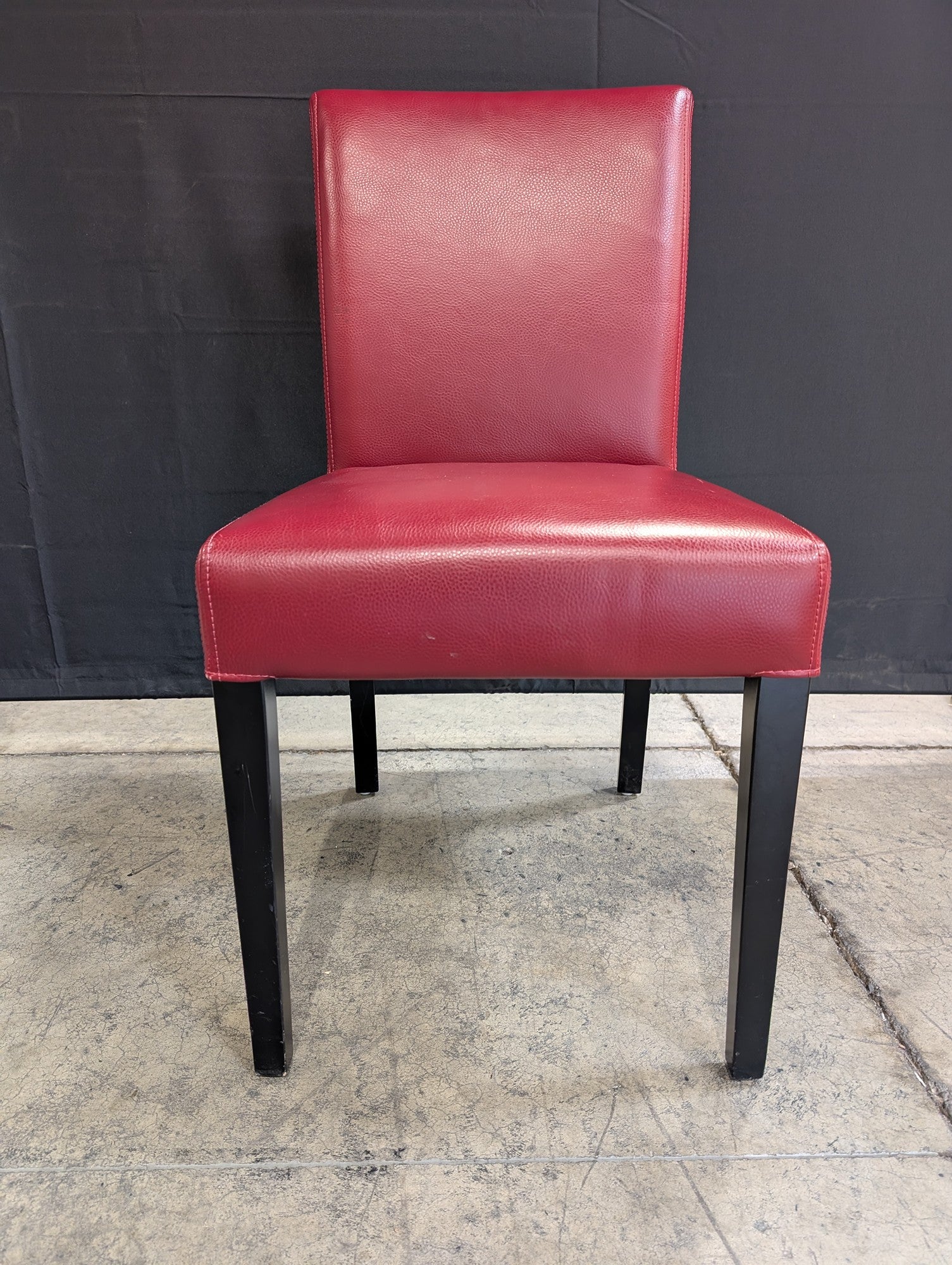 Crate and Barrel Modern Burgundy Upholstered Dining Chair