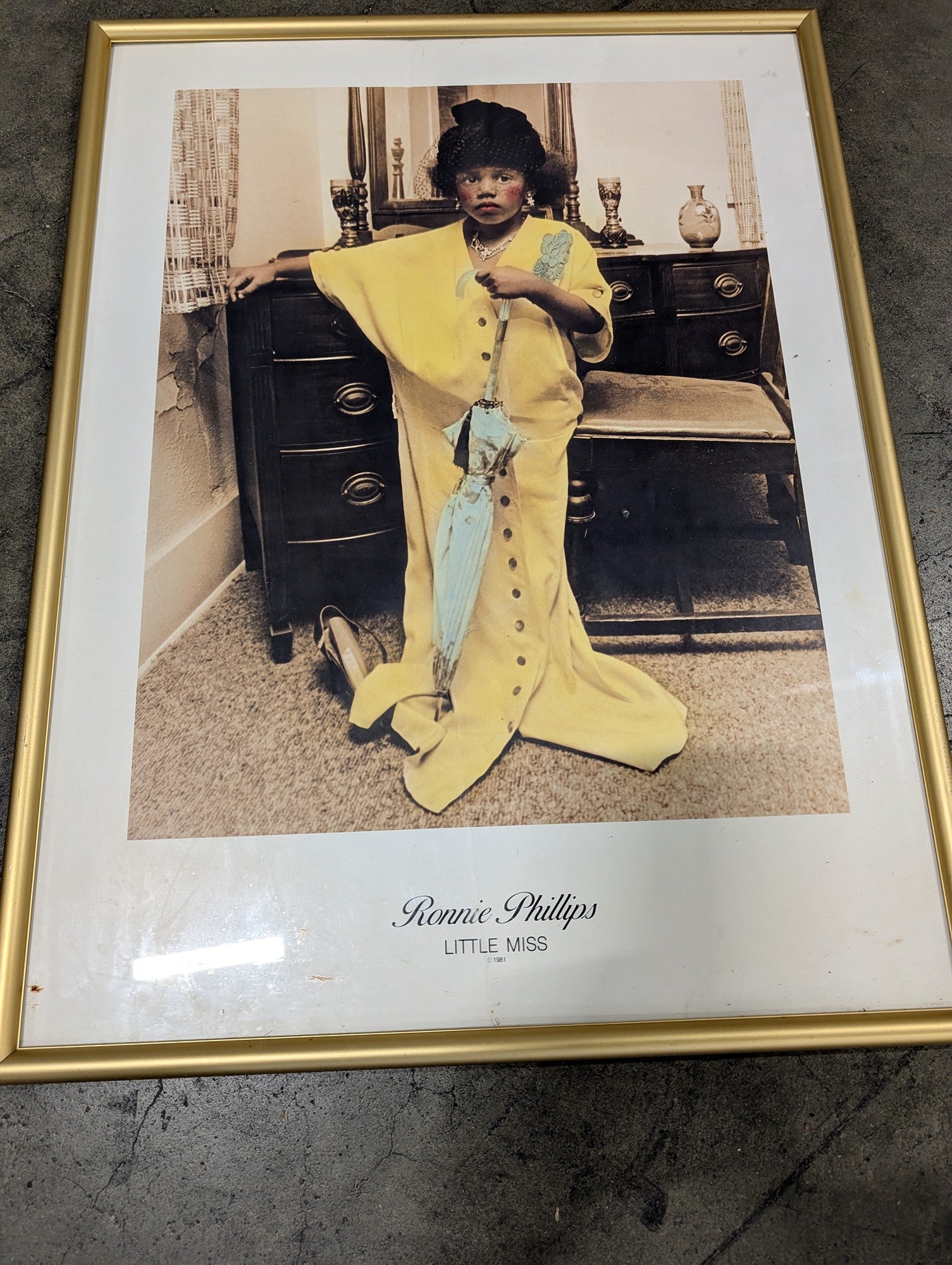 Vintage Ronnie Phillips Little Miss Framed Art Print 1981