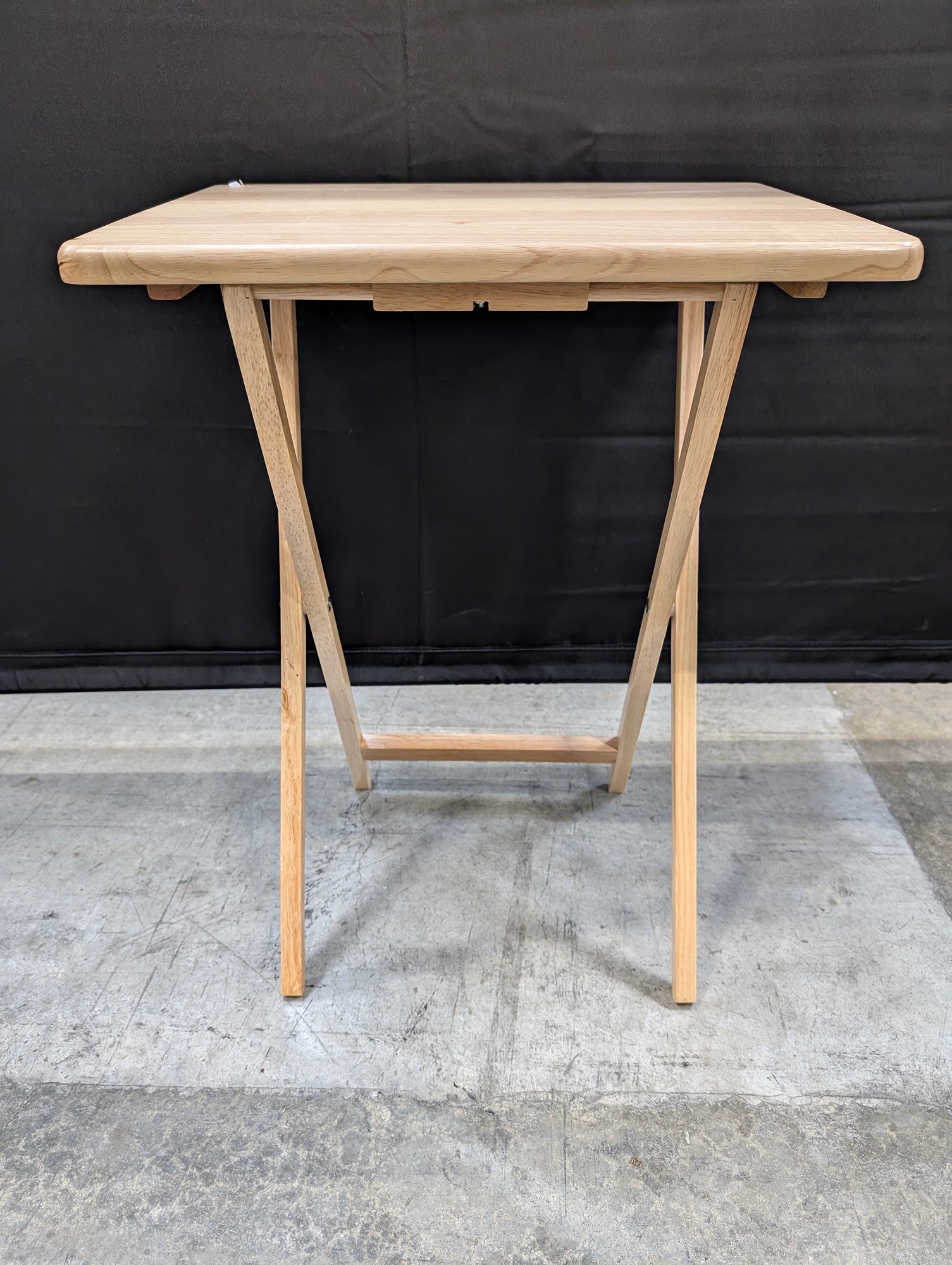 Natural Wood Folding Snack Table