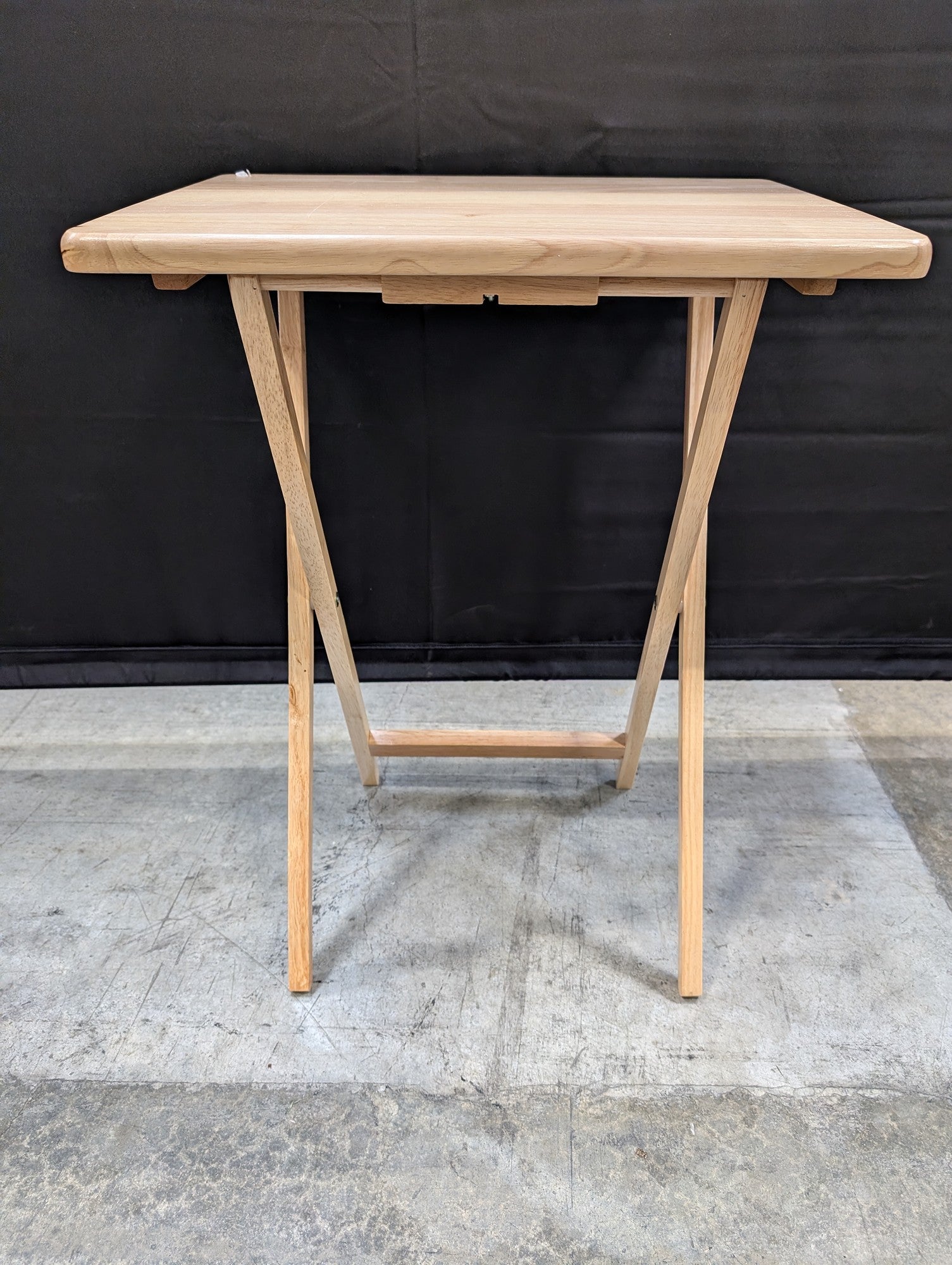 Natural Wood Folding Snack Table
