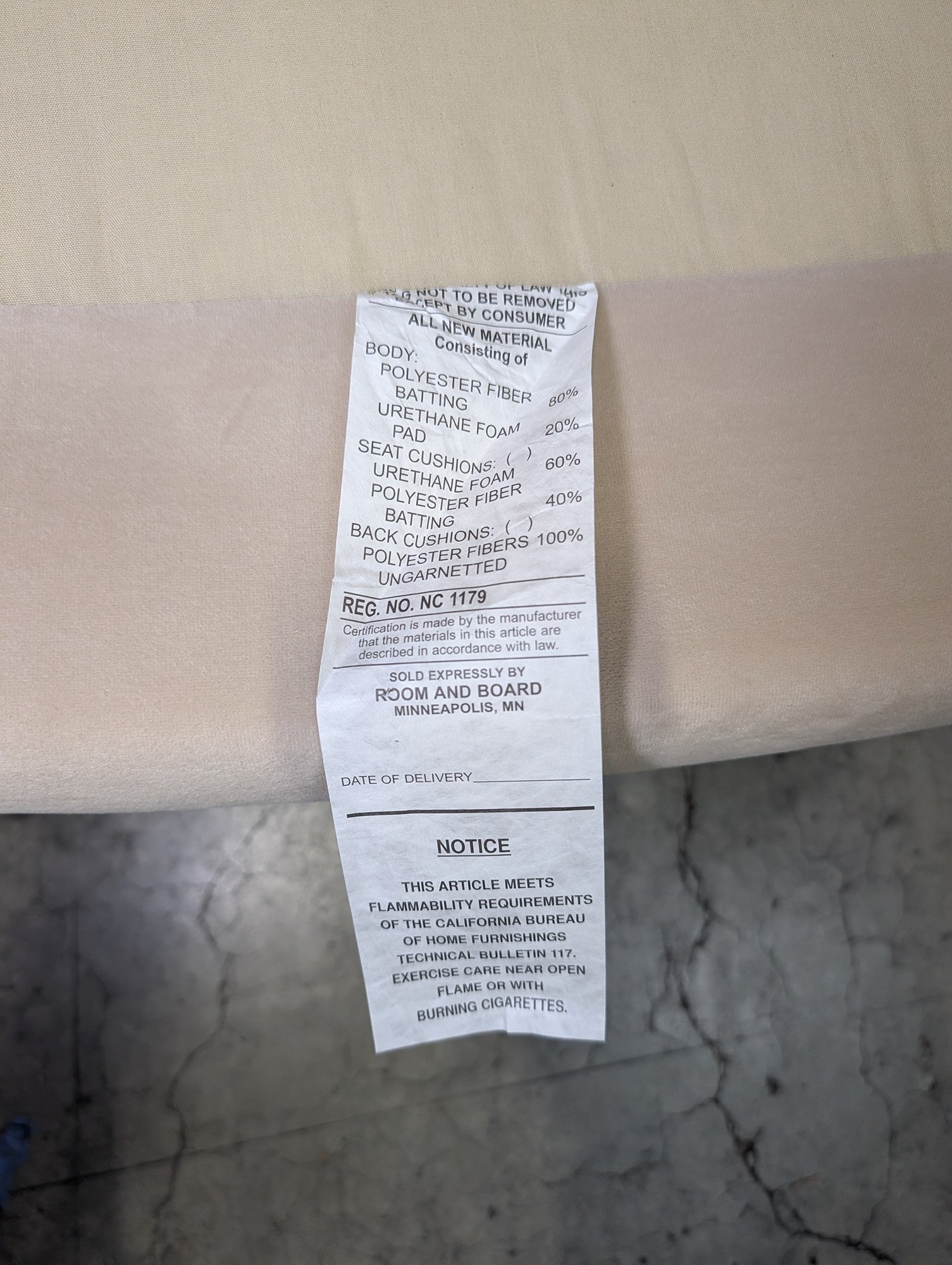 Room & Board Modern Cream Club Armchair