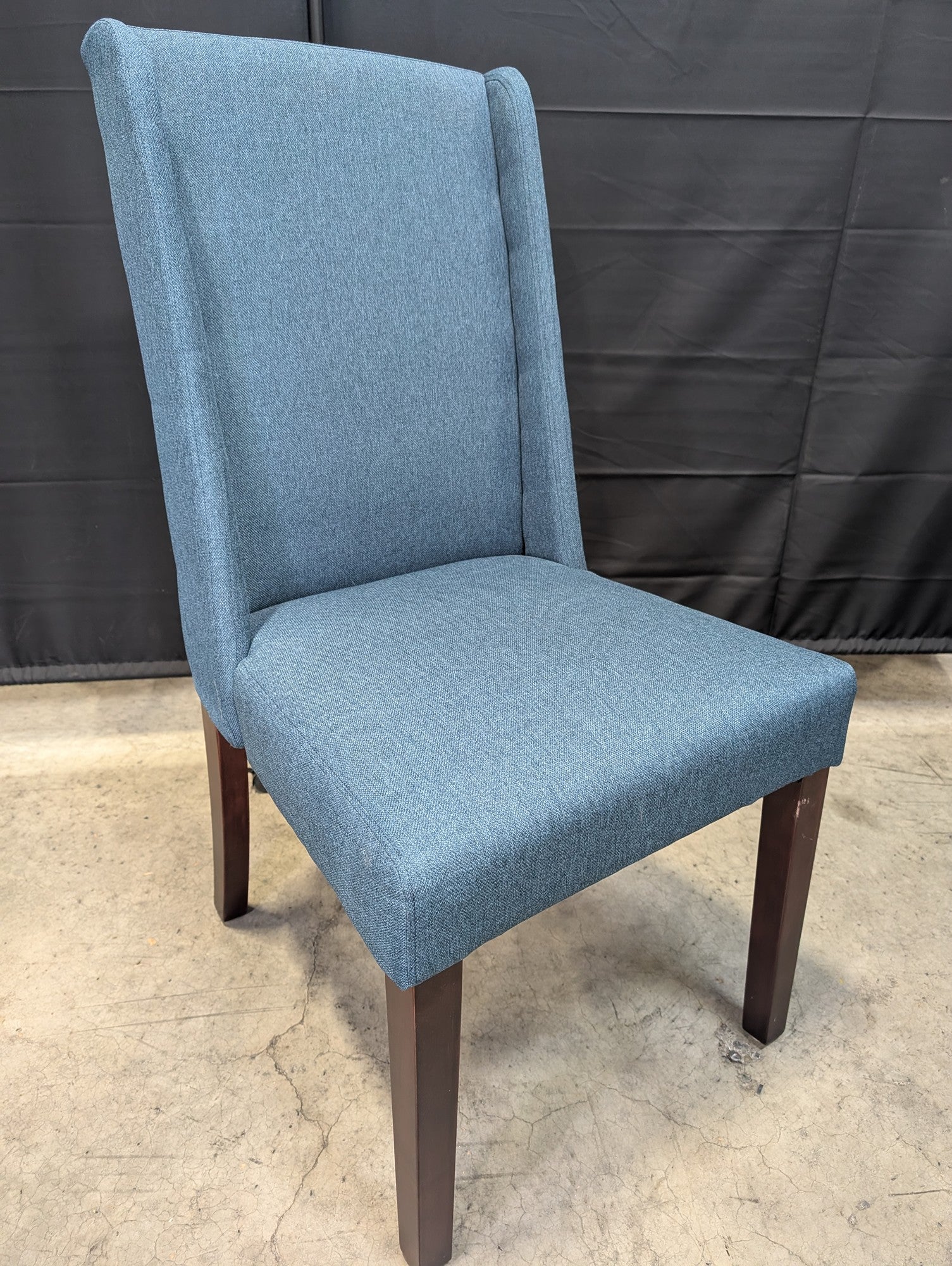 Pier 1 Upholstered Blue High-Back Dining Chair