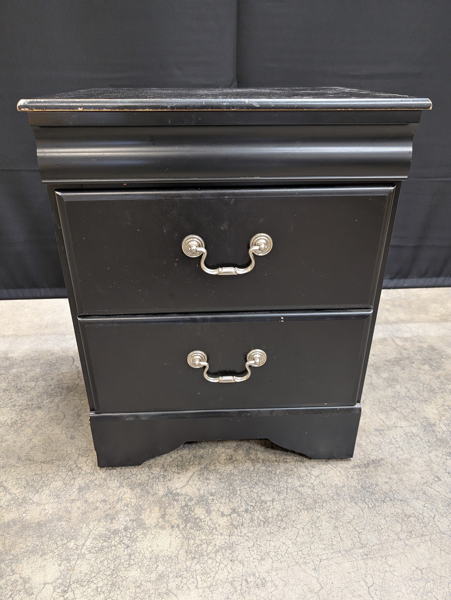 Sandberg Furniture Classic Black Two-Drawer Bedside Table