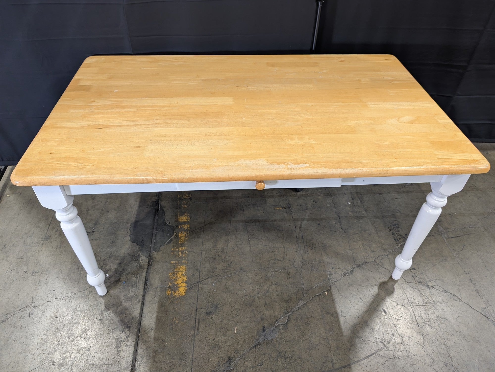 Two-Tone Wooden Kitchen Table with Drawer