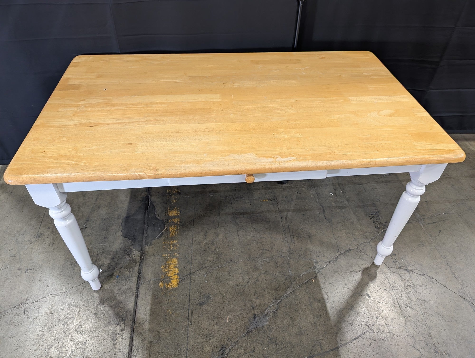Two-Tone Wooden Kitchen Table with Drawer