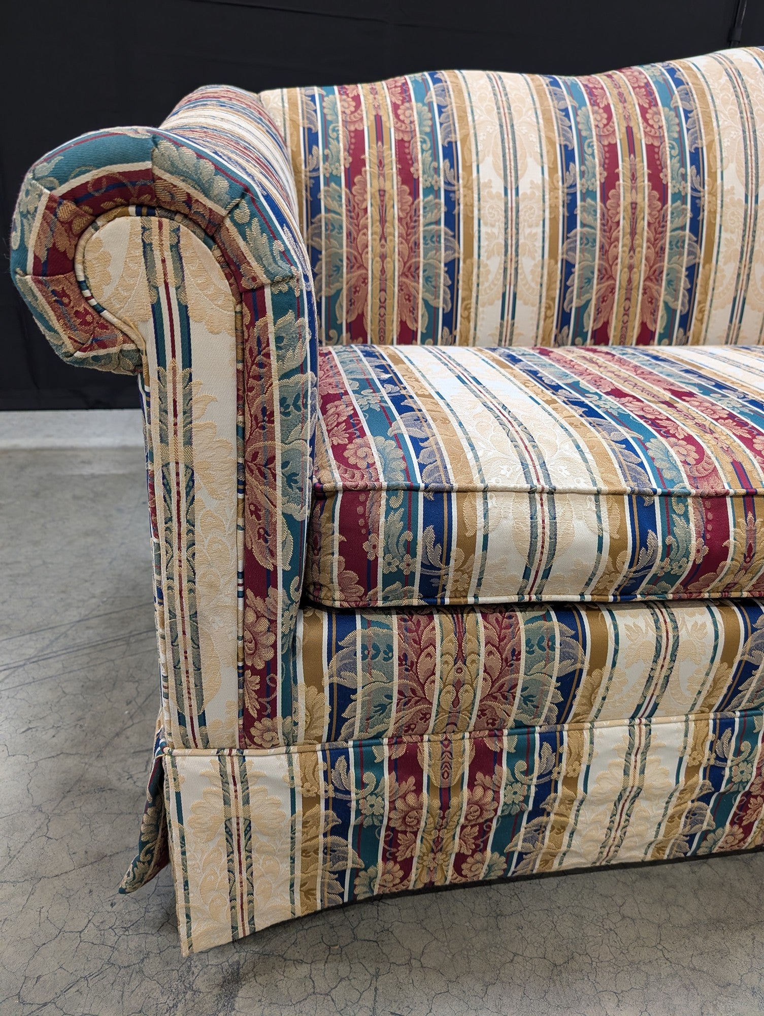 Drexel Heritage Multi-Color Striped Upholstered Sofa