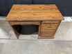 Rustic Pine Wood Office Desk with Multiple Drawers