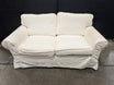 Used White Slipcover Loveseat Sofa Two-Seater Casual Modern