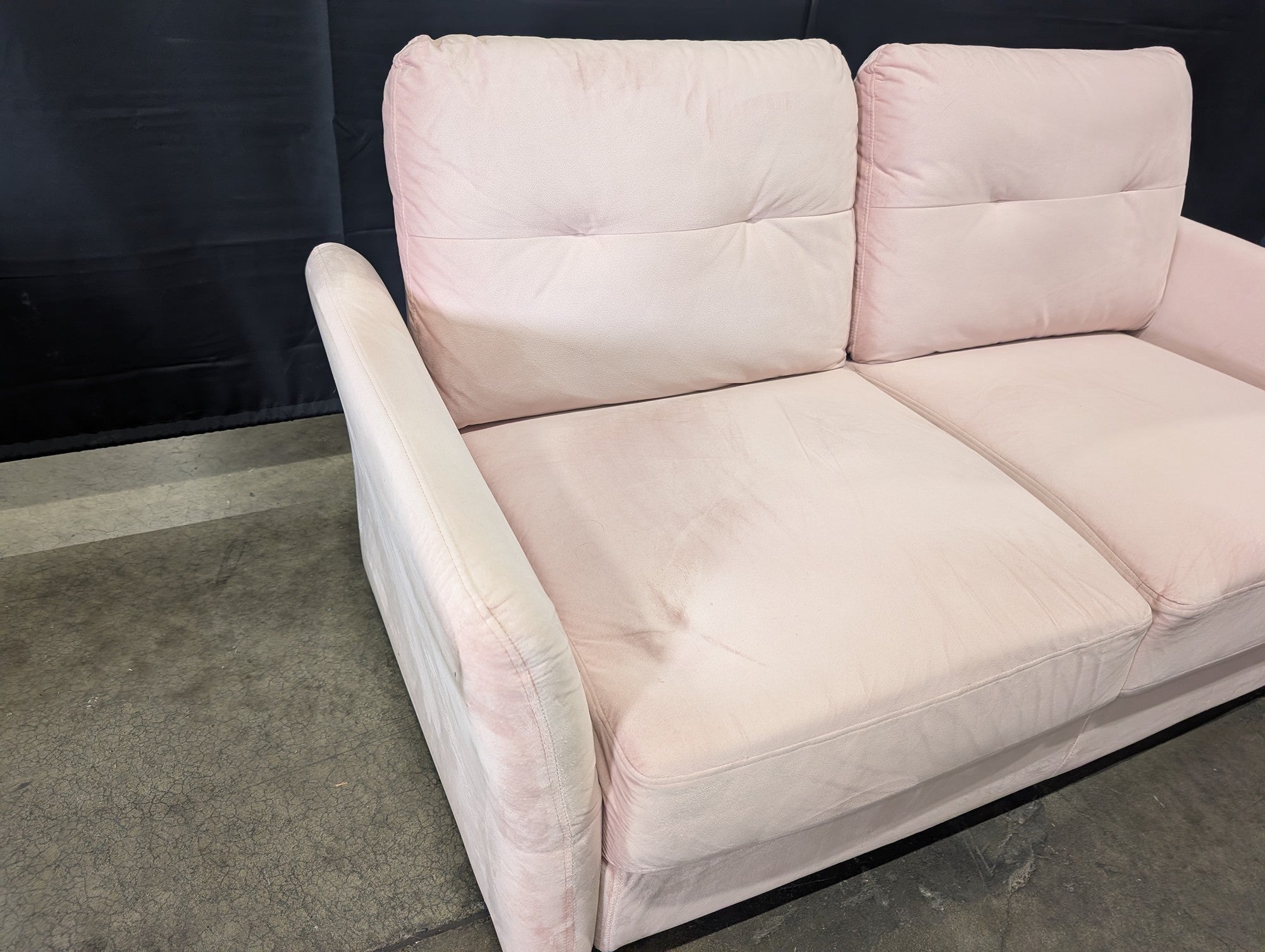 Zinus Modern Pink Plush Loveseat Sofa