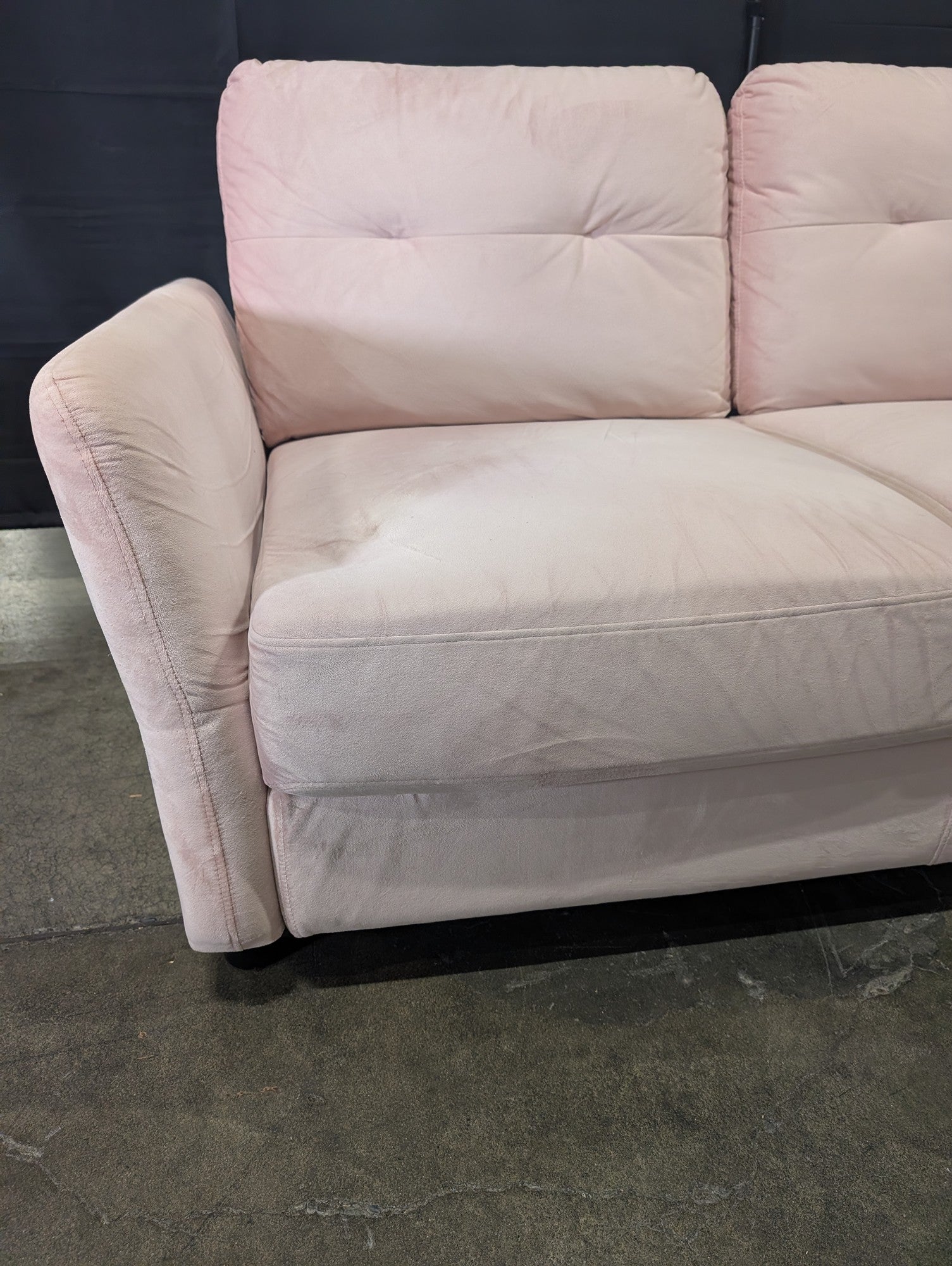 Zinus Modern Pink Plush Loveseat Sofa