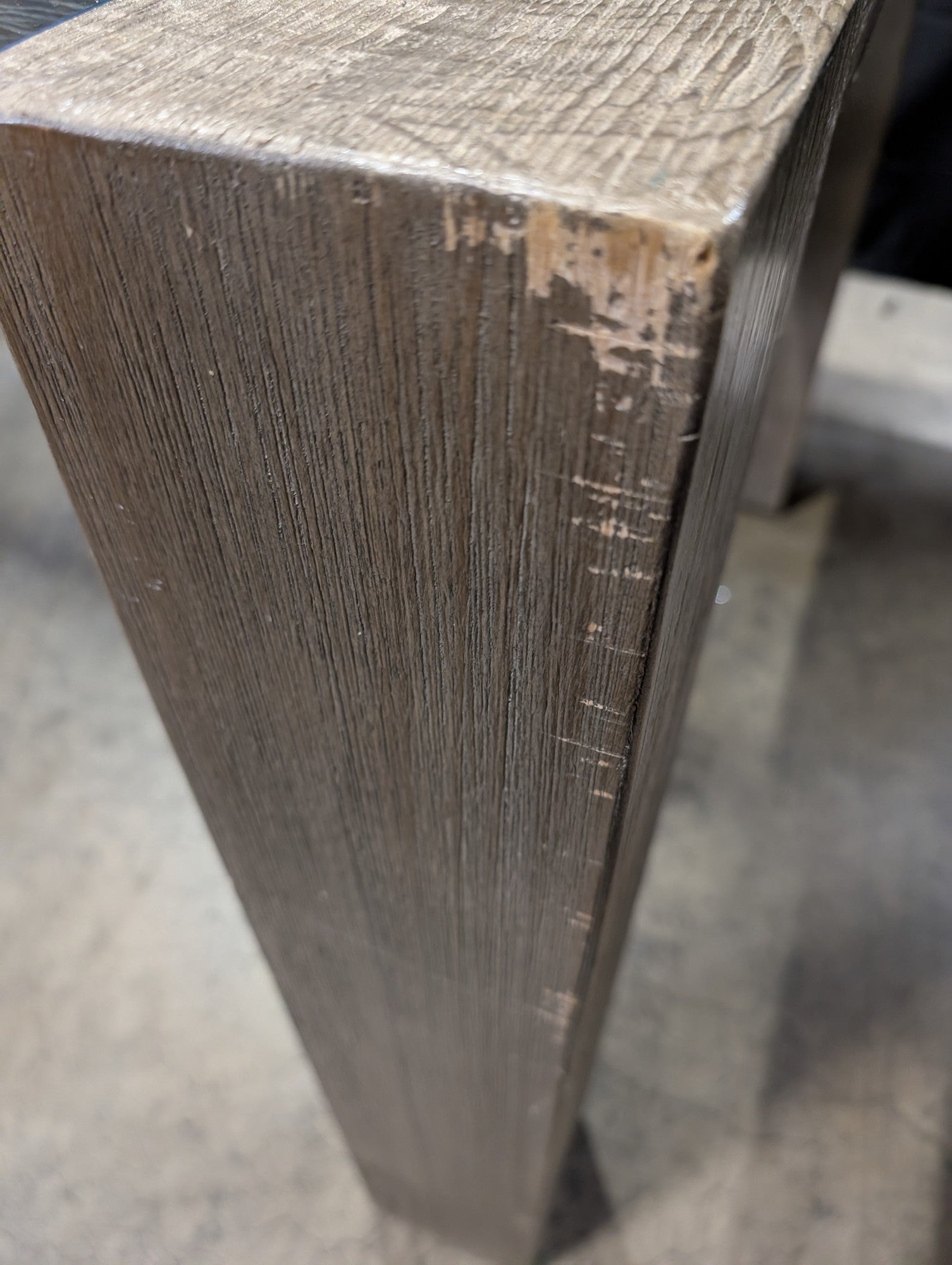 Modern Grey Wood and Glass Top Rectangular Table