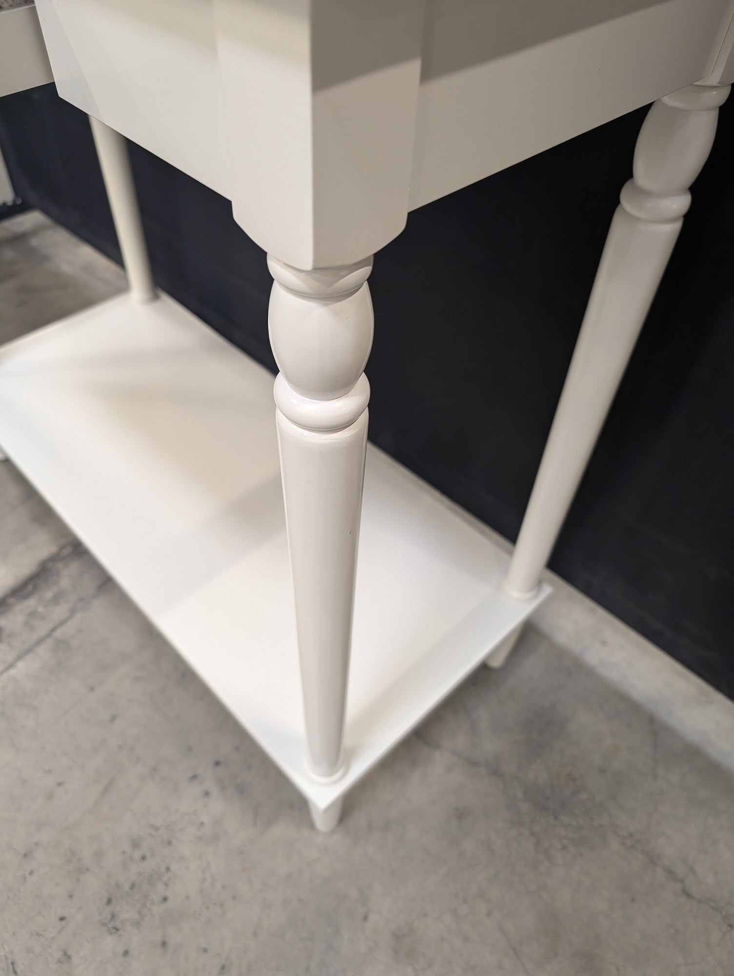 Versatile White Console Table with Drawer and Lower Shelf