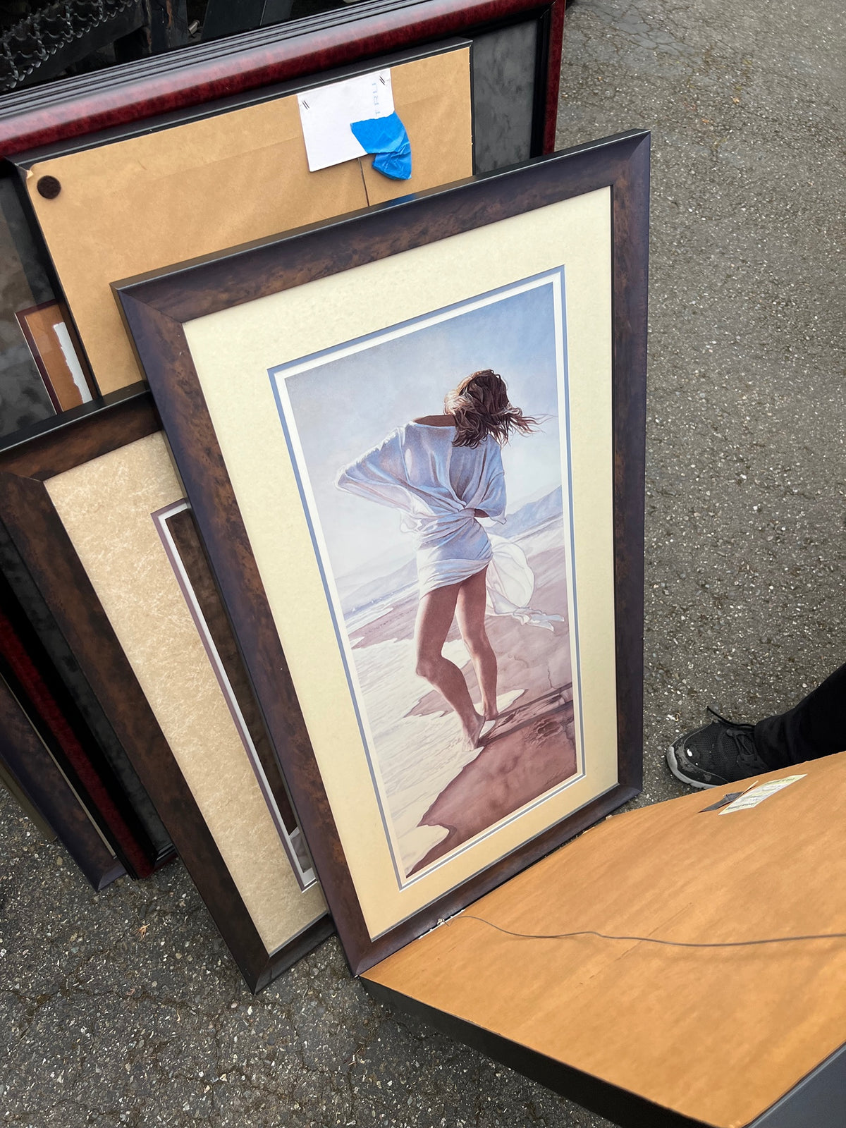 Steve Hanks Contemporary Framed Art Print of Woman on Dunes