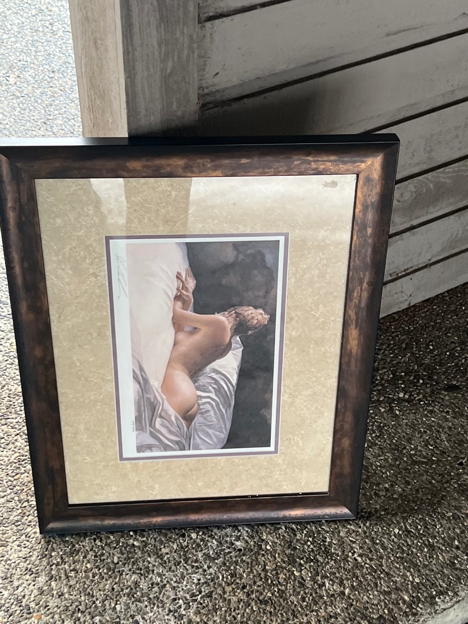 Steve Hanks Figurative Art Print in Distressed Wood Frame 155/550