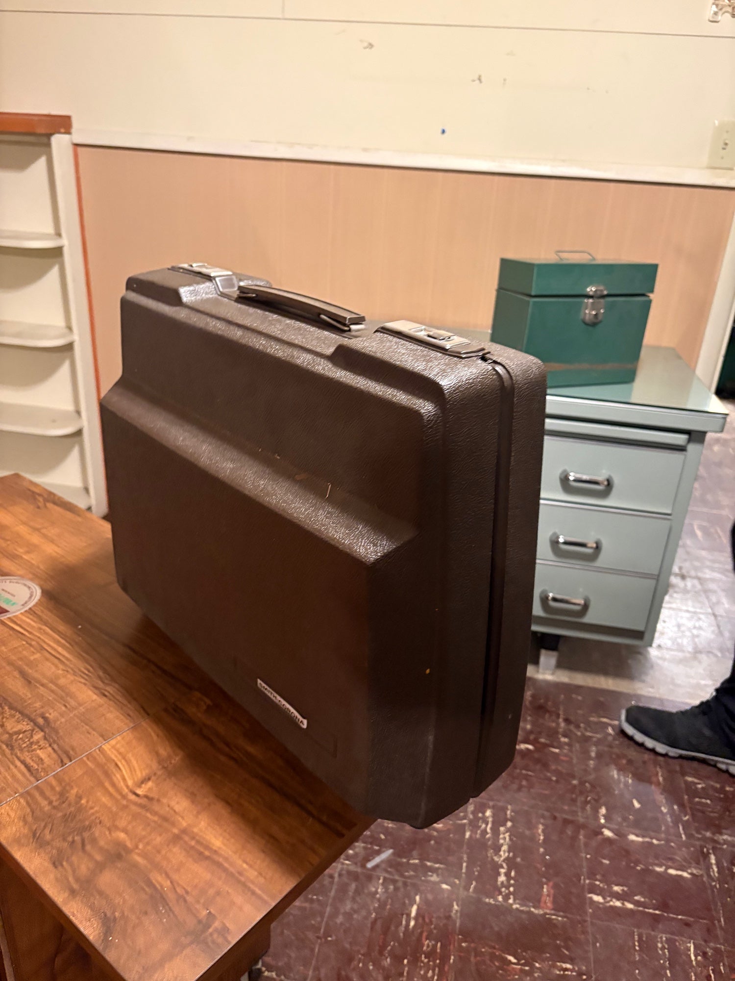 Vintage Smith-Corona Hard-Shell Attache Case Brown