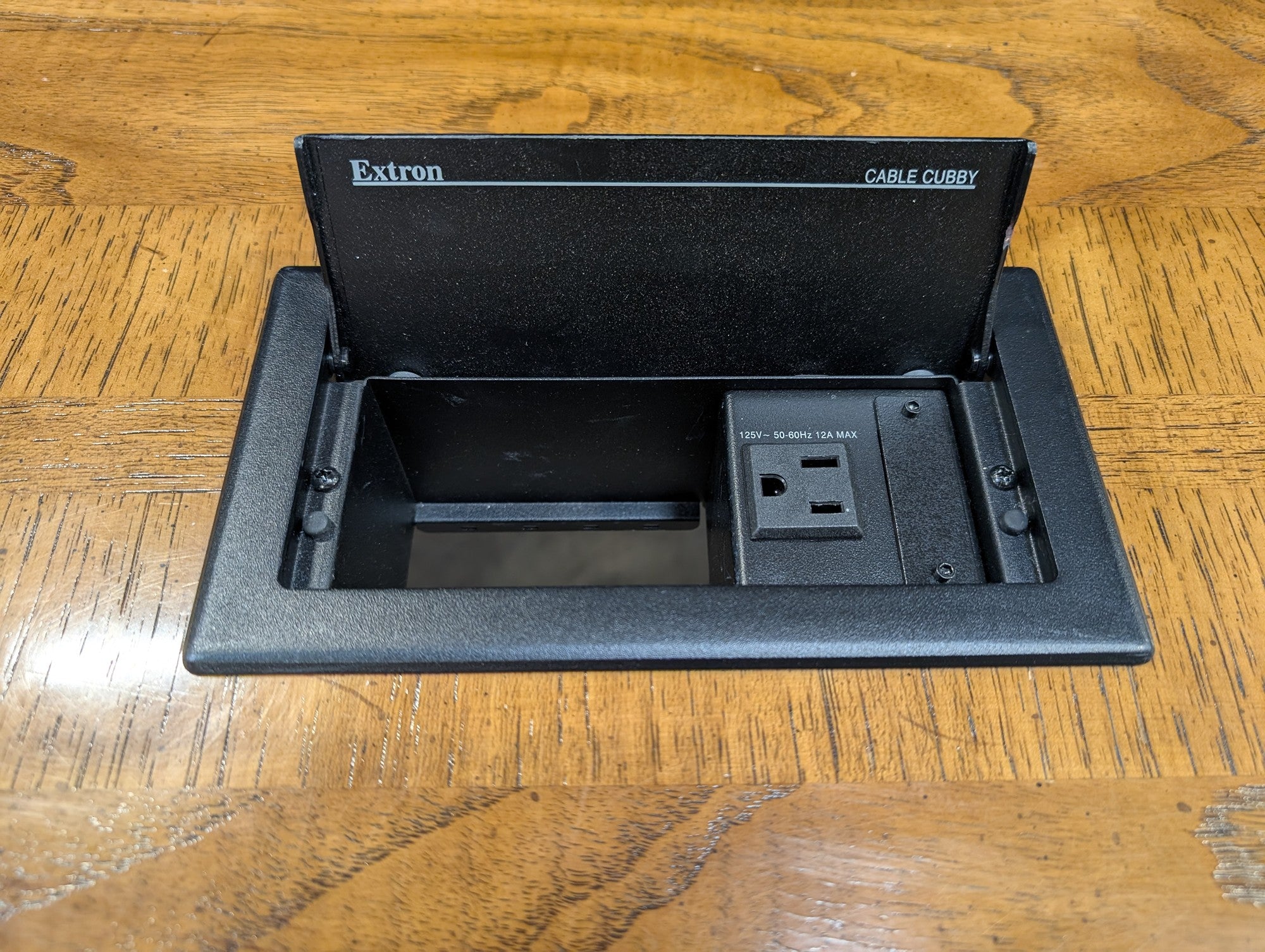 Hardwood Oval Conference Table with Integrated Extron Power Module