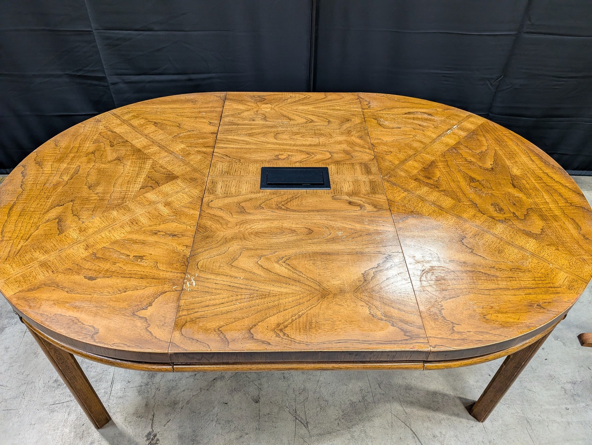 Hardwood Oval Conference Table with Integrated Extron Power Module