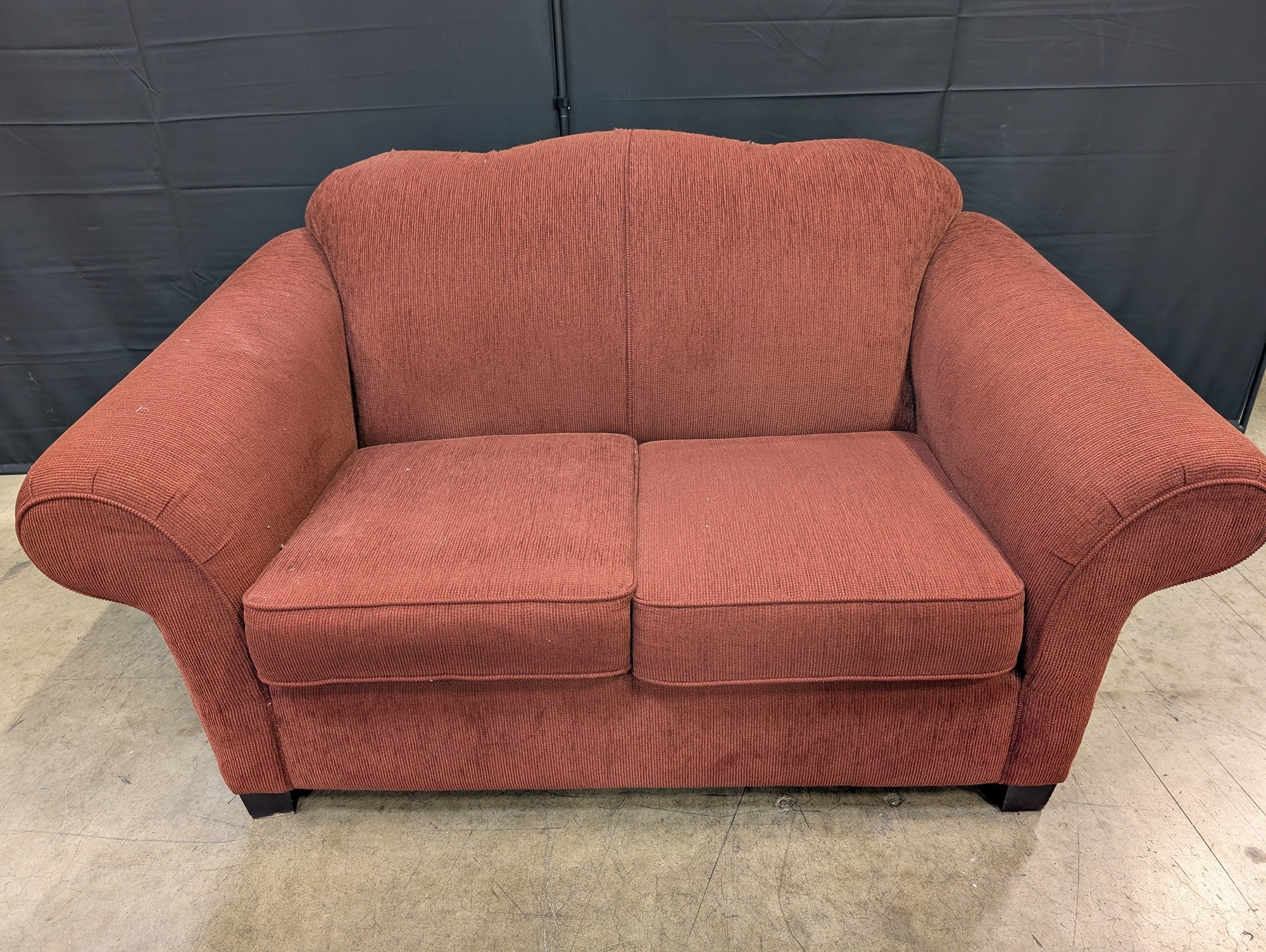 Compact Terracotta Two-Seater Sofa