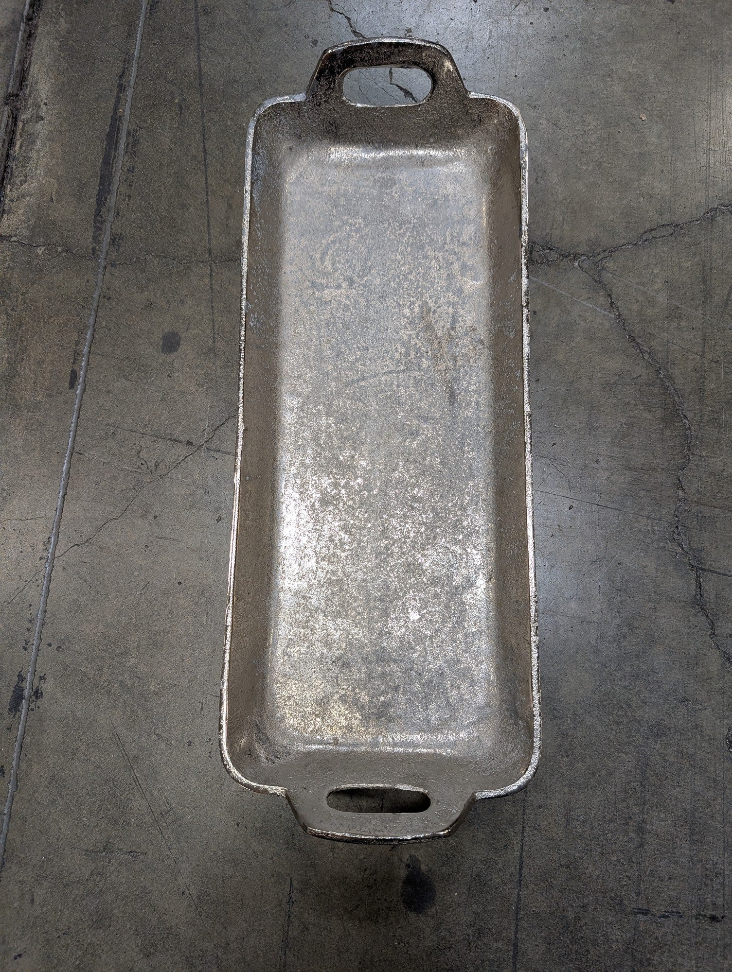 Handcrafted Indian Metal Rectangular Serving Platter with Handles