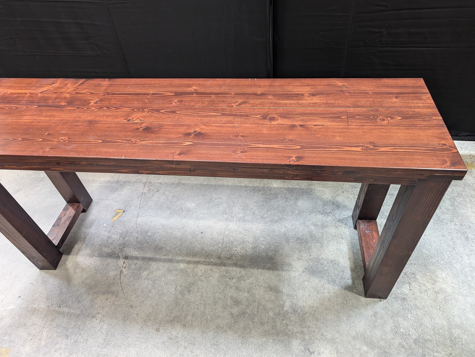 Rustic Stained Hardwood Console Table 66"