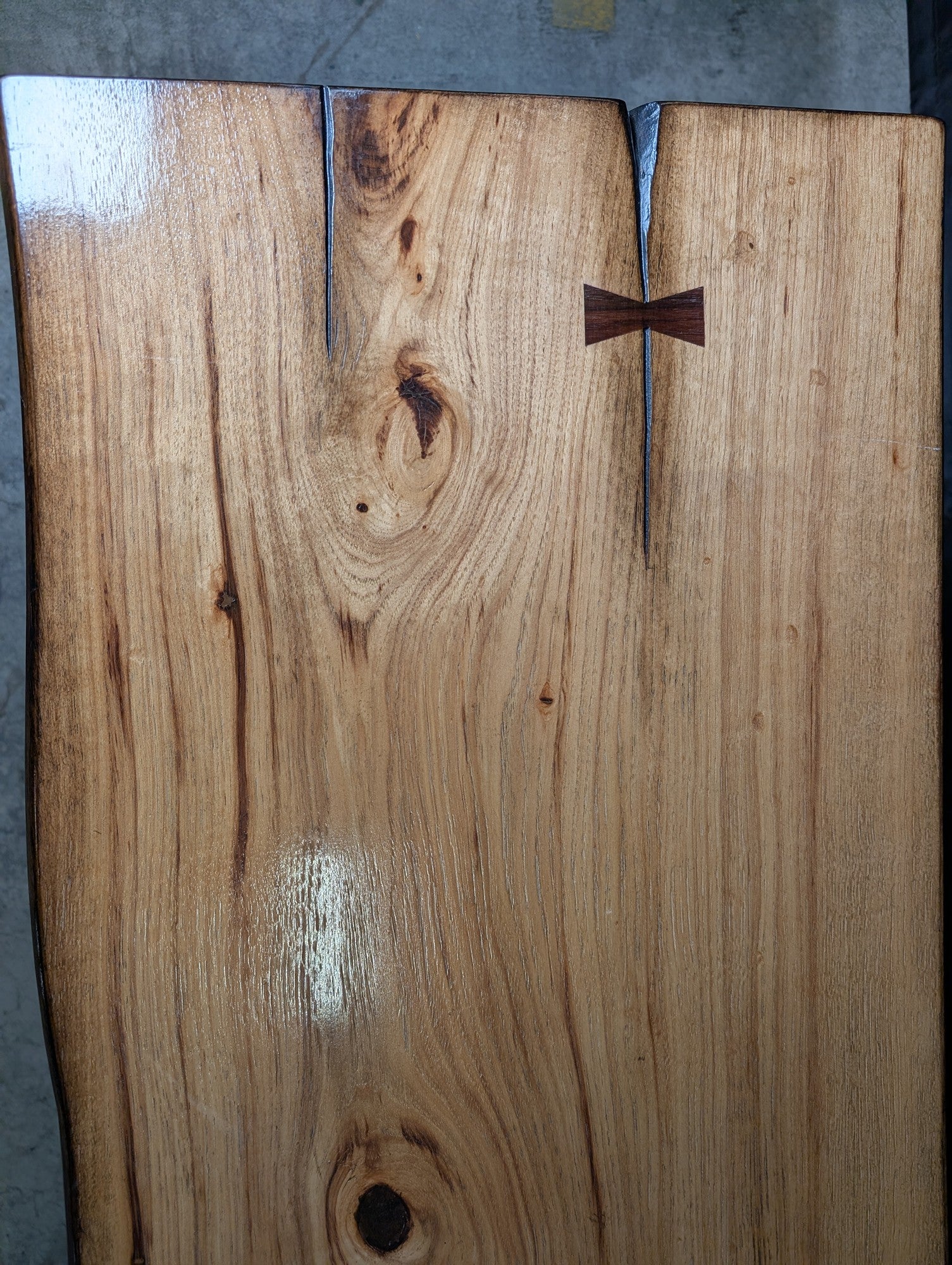 Live Edge Wood Slab Bench with Hairpin Legs