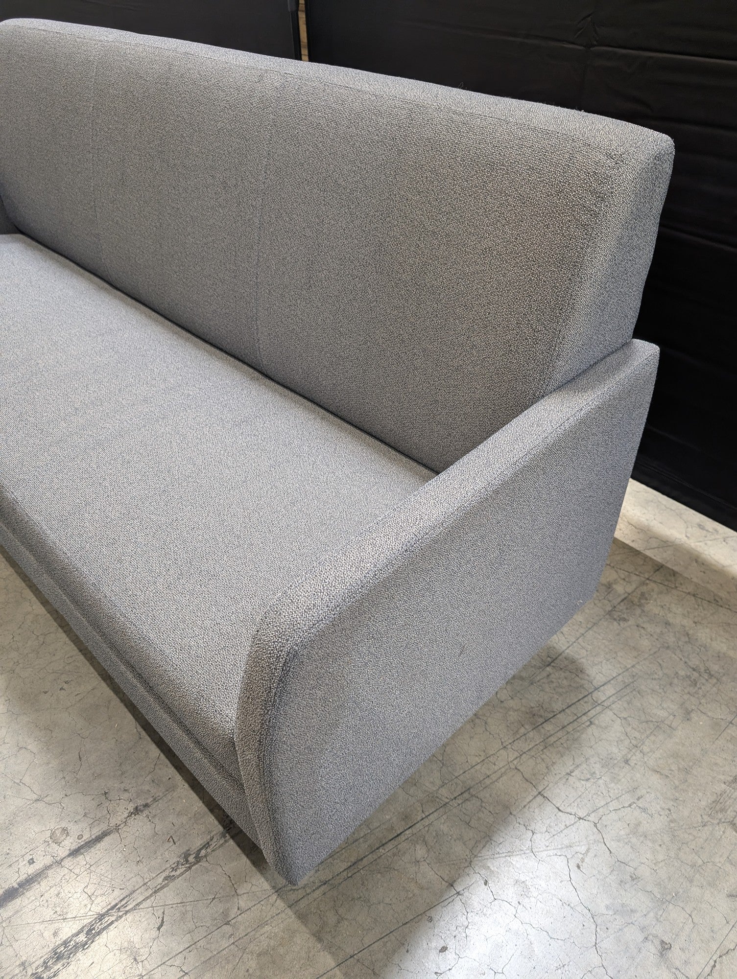Contemporary Gray Fabric Sofa with Metal Legs