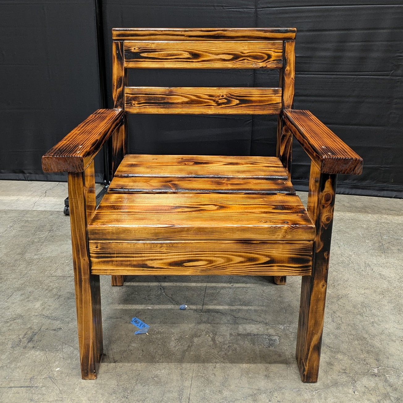 Rustic Torched Wood Outdoor Armchair