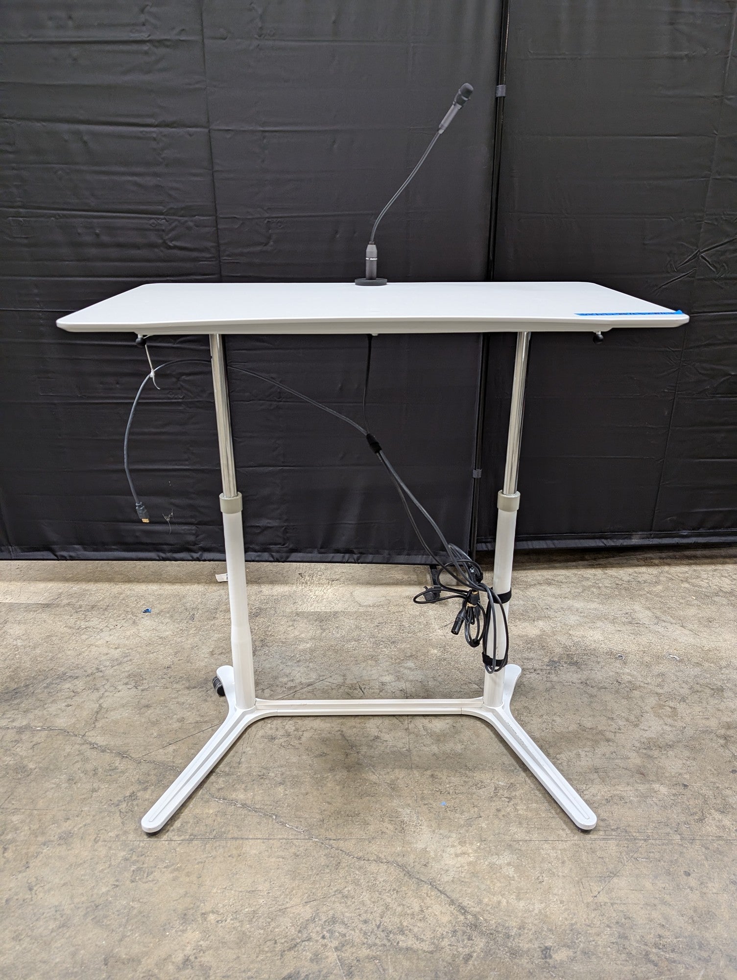 Modern White Height-Adjustable Standing Desk Podium