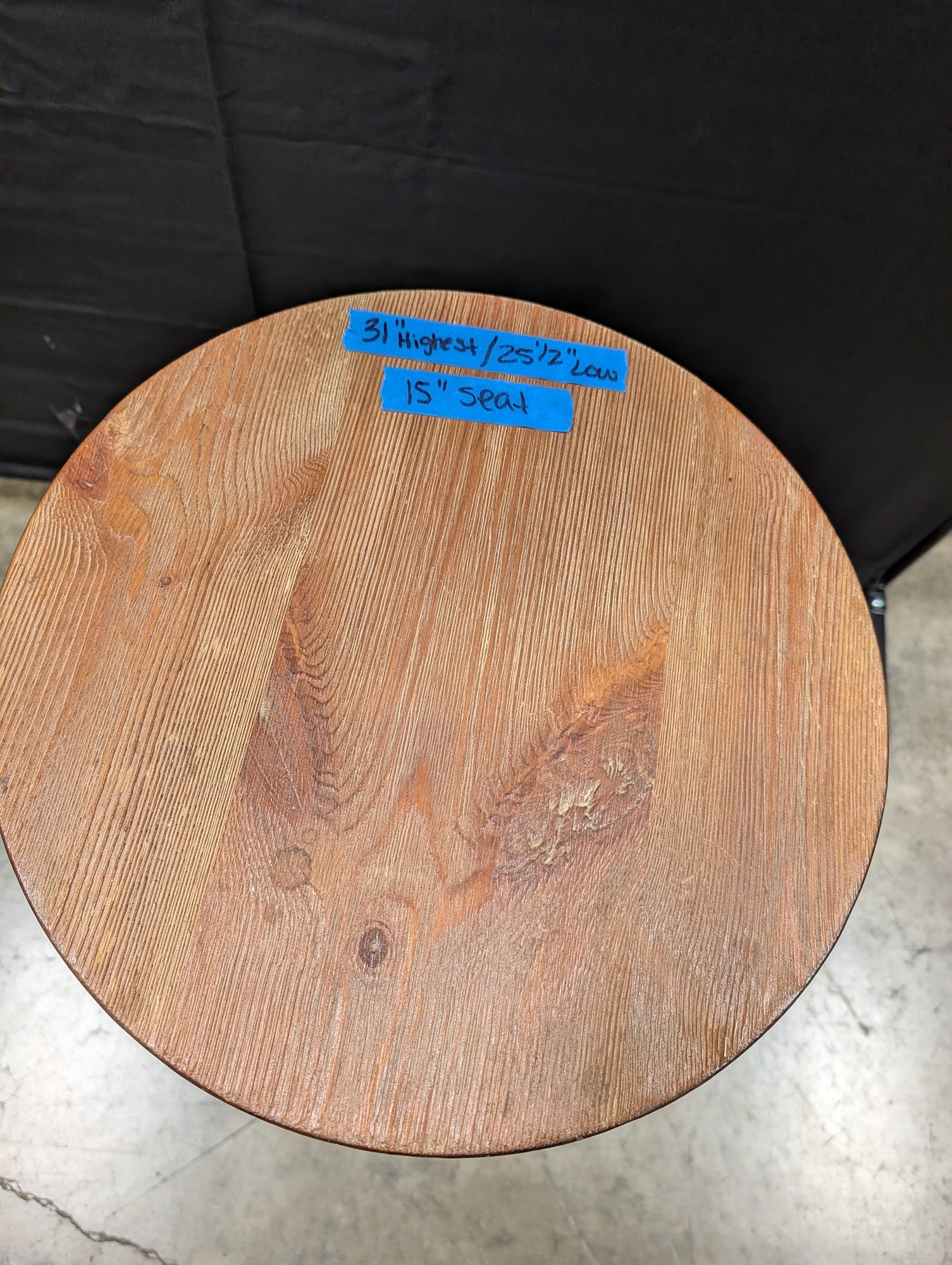 Industrial Adjustable Wood Top Metal Bar Stool
