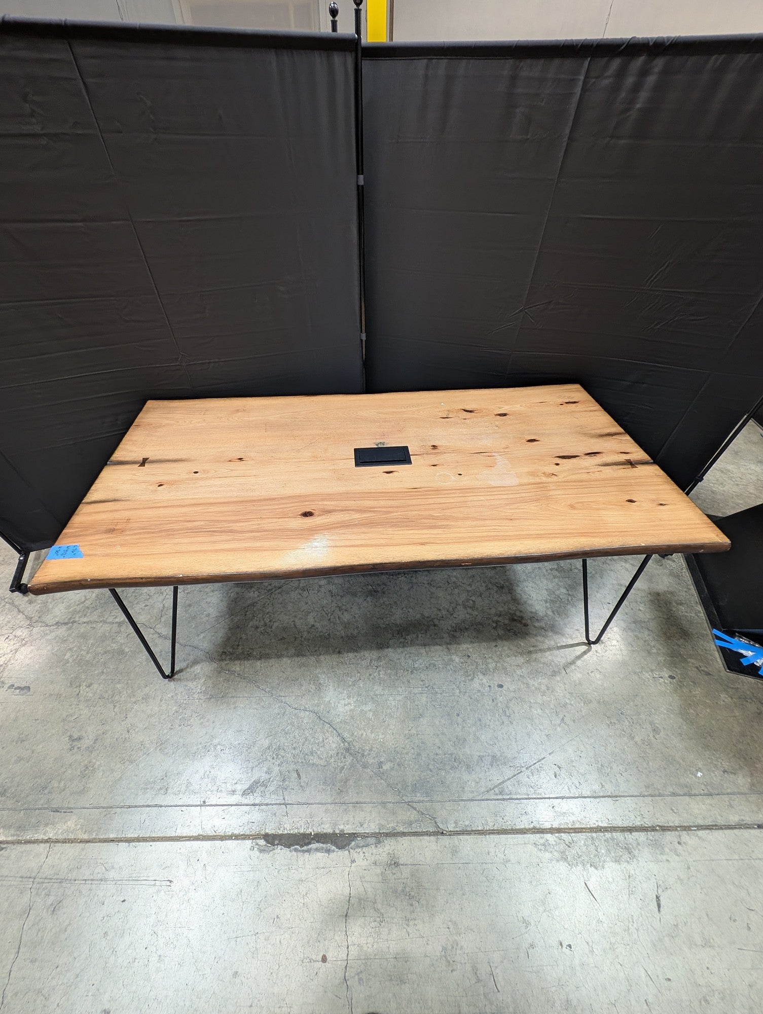 Natural Live Edge Wood Slab Desk with Hairpin Legs