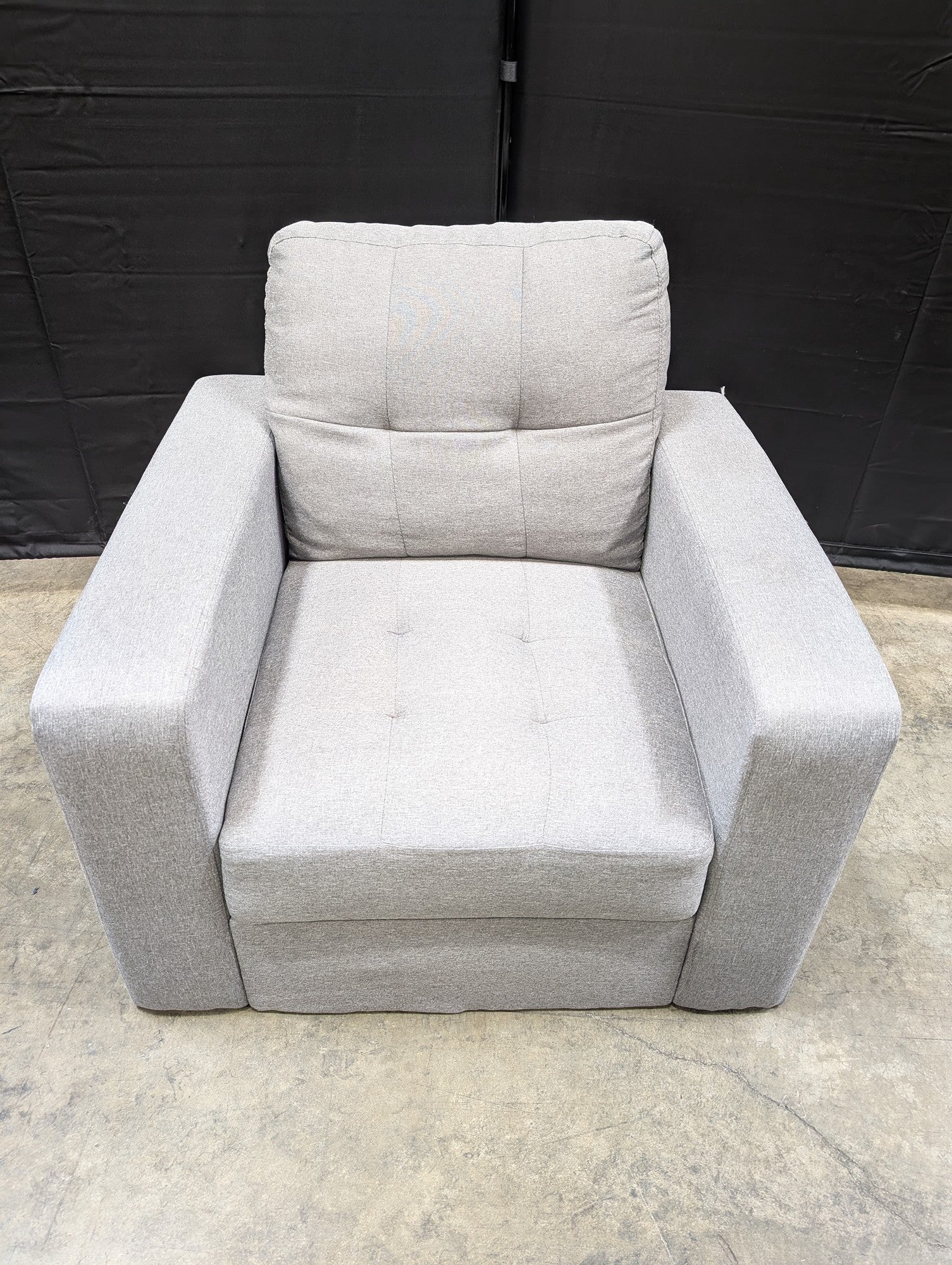 Contemporary Light Grey Fabric Armchair