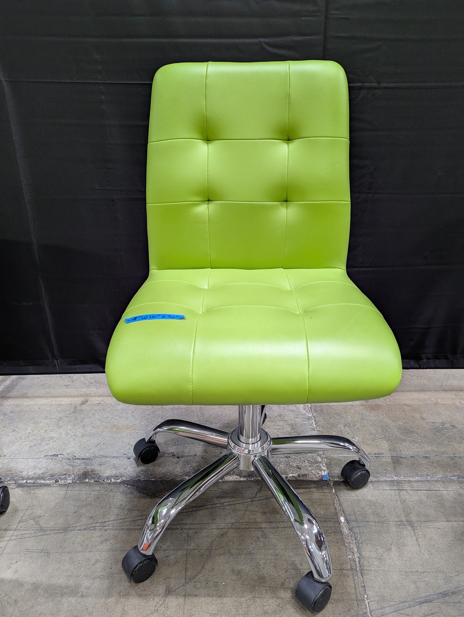 Vibrant Lime Green Tufted Faux Leather Office Chair