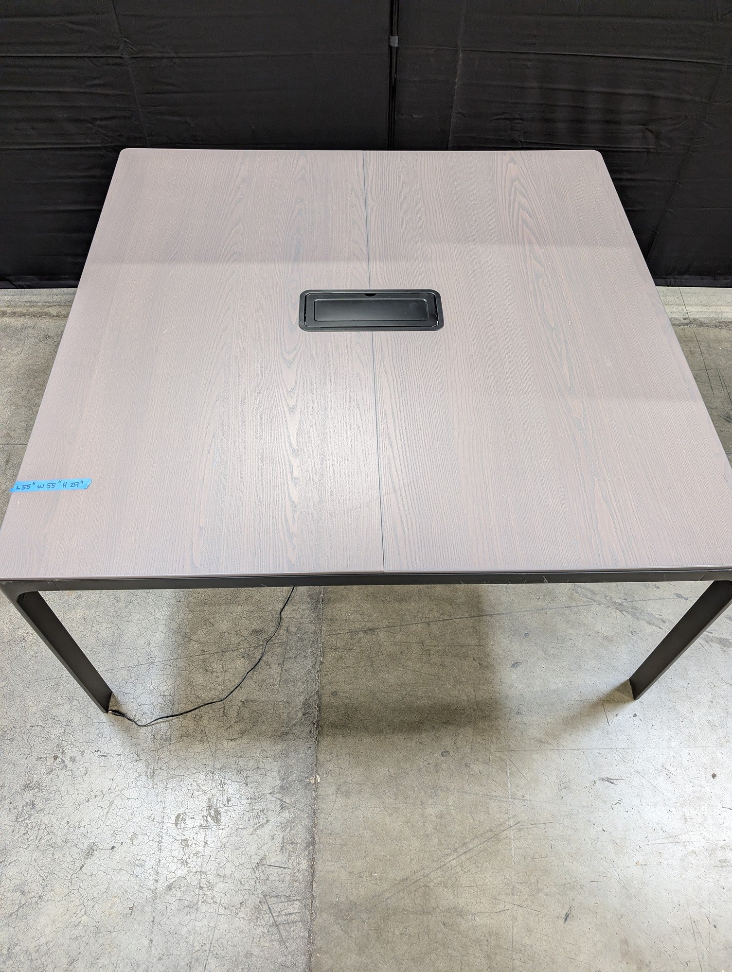 Modern Square Conference Table with Integrated Power Module